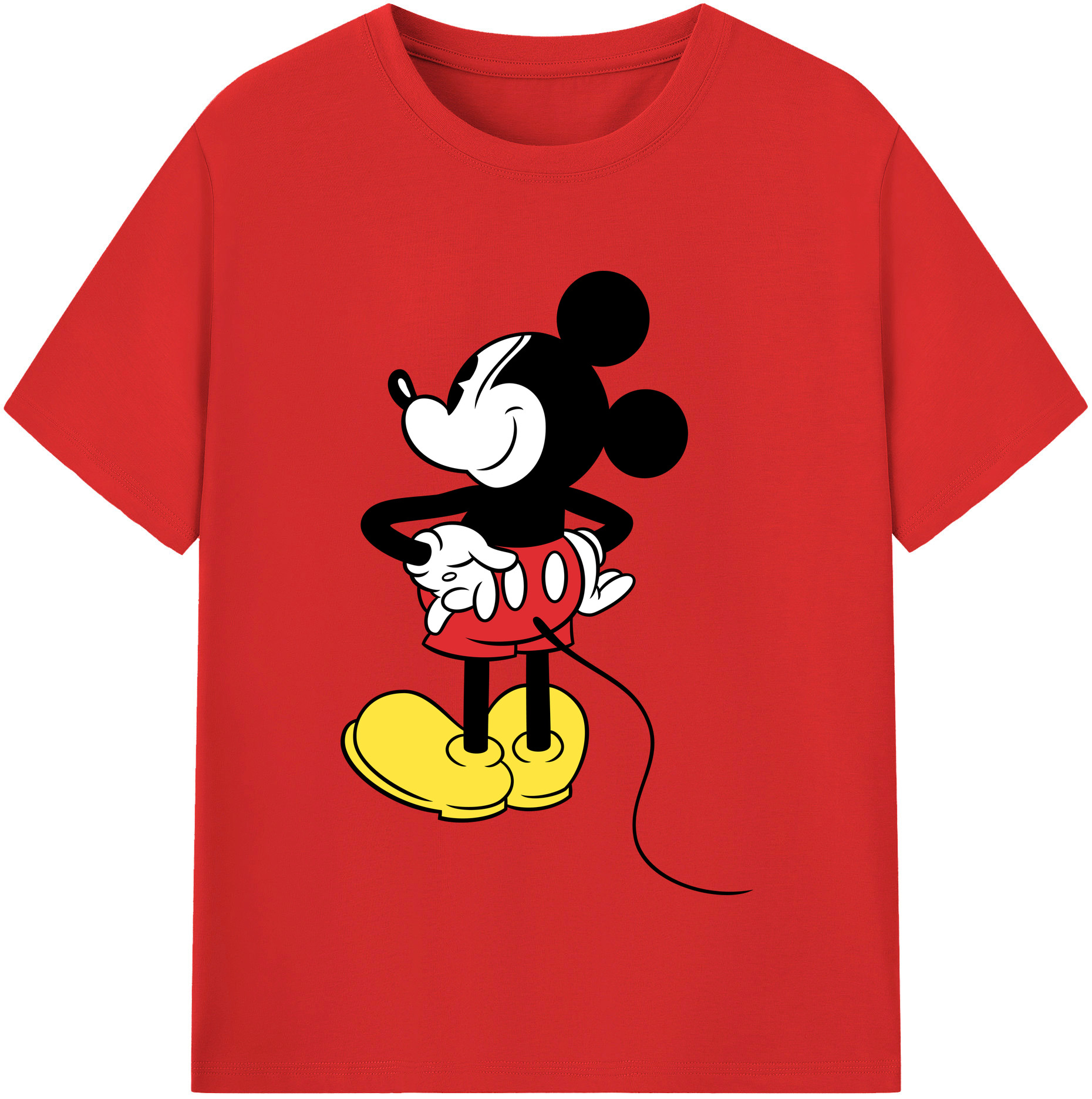（画像用） ミッキーマウス Mickey Mouse レディースカジュアルプリントTシャツ（綿100％）