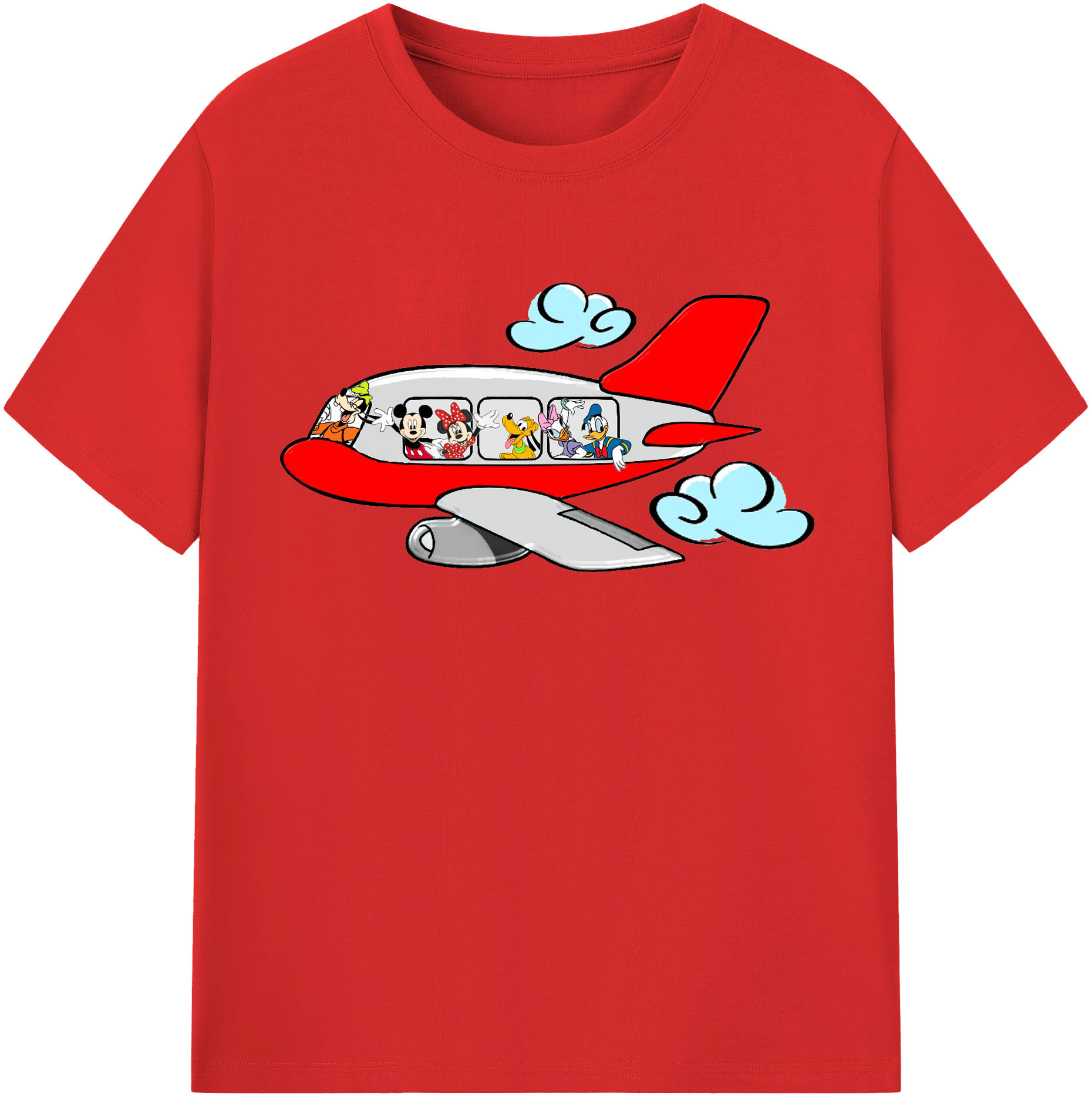 （画像用） ミッキーマウス Mickey Mouse レディースカジュアルプリントTシャツ（綿100％）
