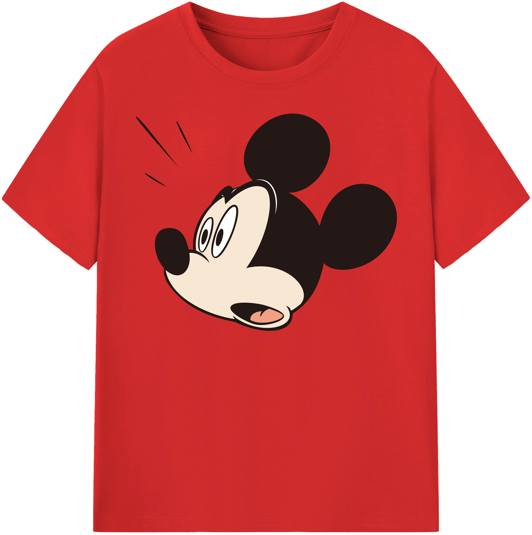 （画像用） ミッキーマウス Mickey Mouse レディースカジュアルプリントTシャツ（綿100％）
