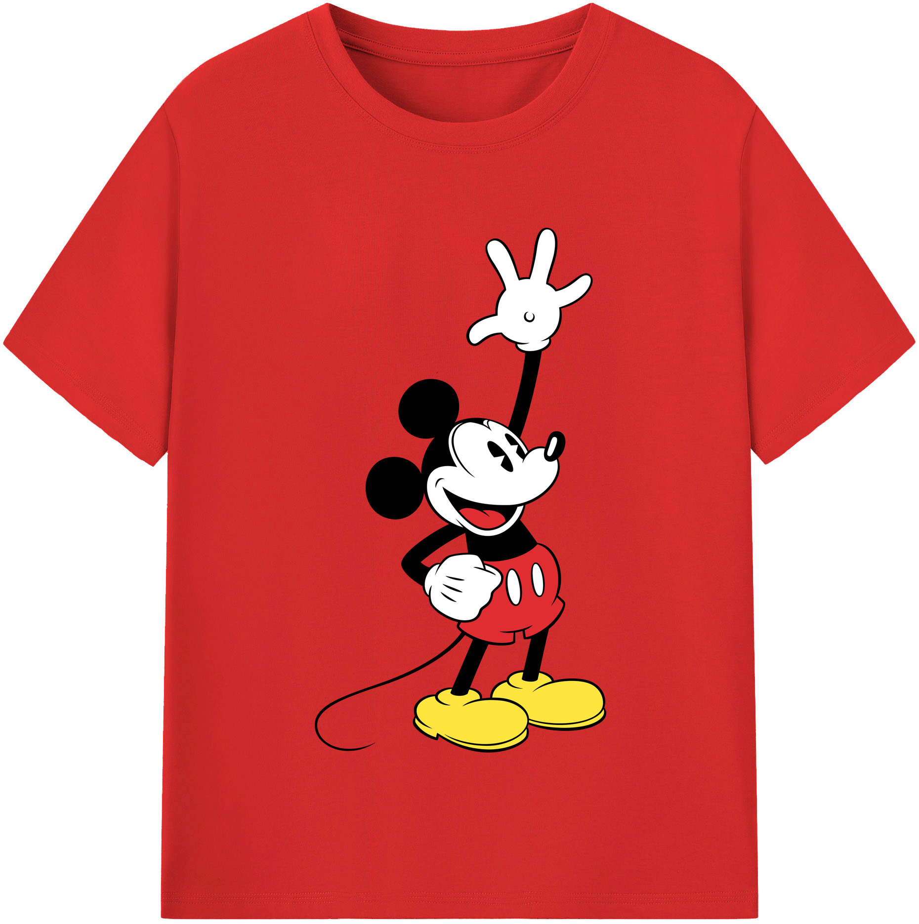 （画像用） ミッキーマウス Mickey Mouse レディースカジュアルプリントTシャツ（綿100％）