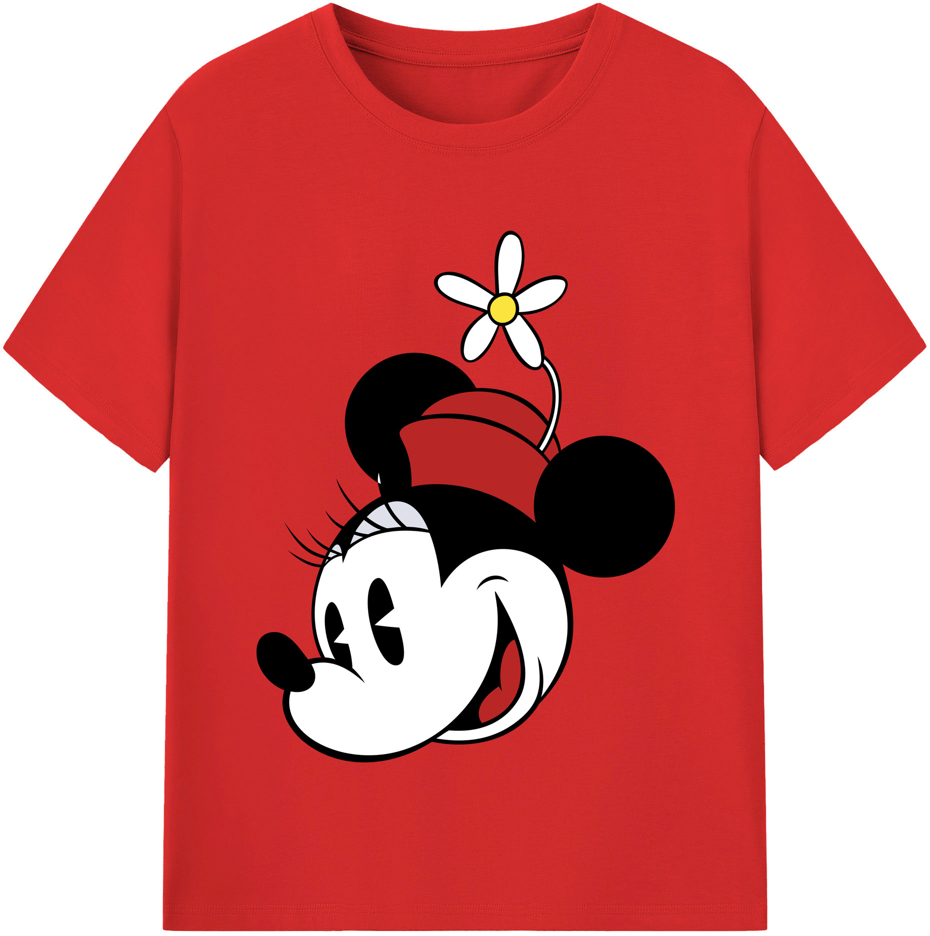 （画像用） ミッキーマウス Mickey Mouse レディースカジュアルプリントTシャツ（綿100％）