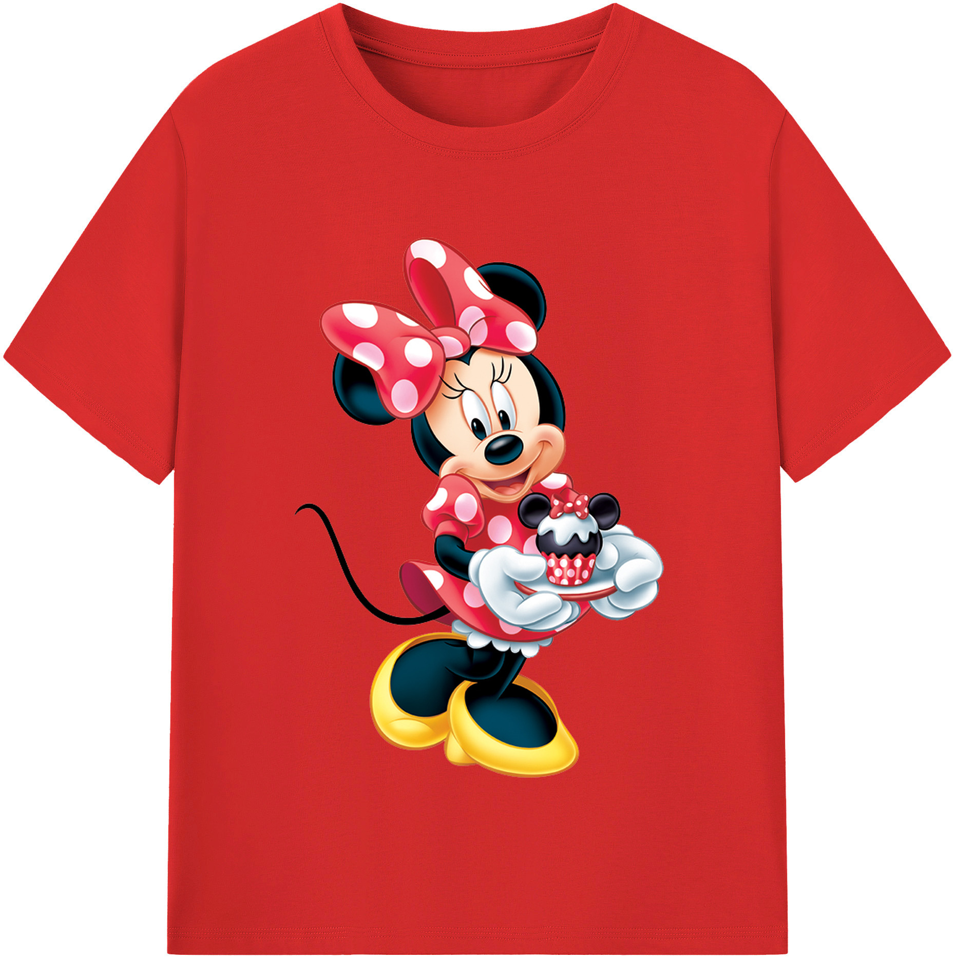 （画像用） ミッキーマウス Mickey Mouse レディースカジュアルプリントTシャツ（綿100％）