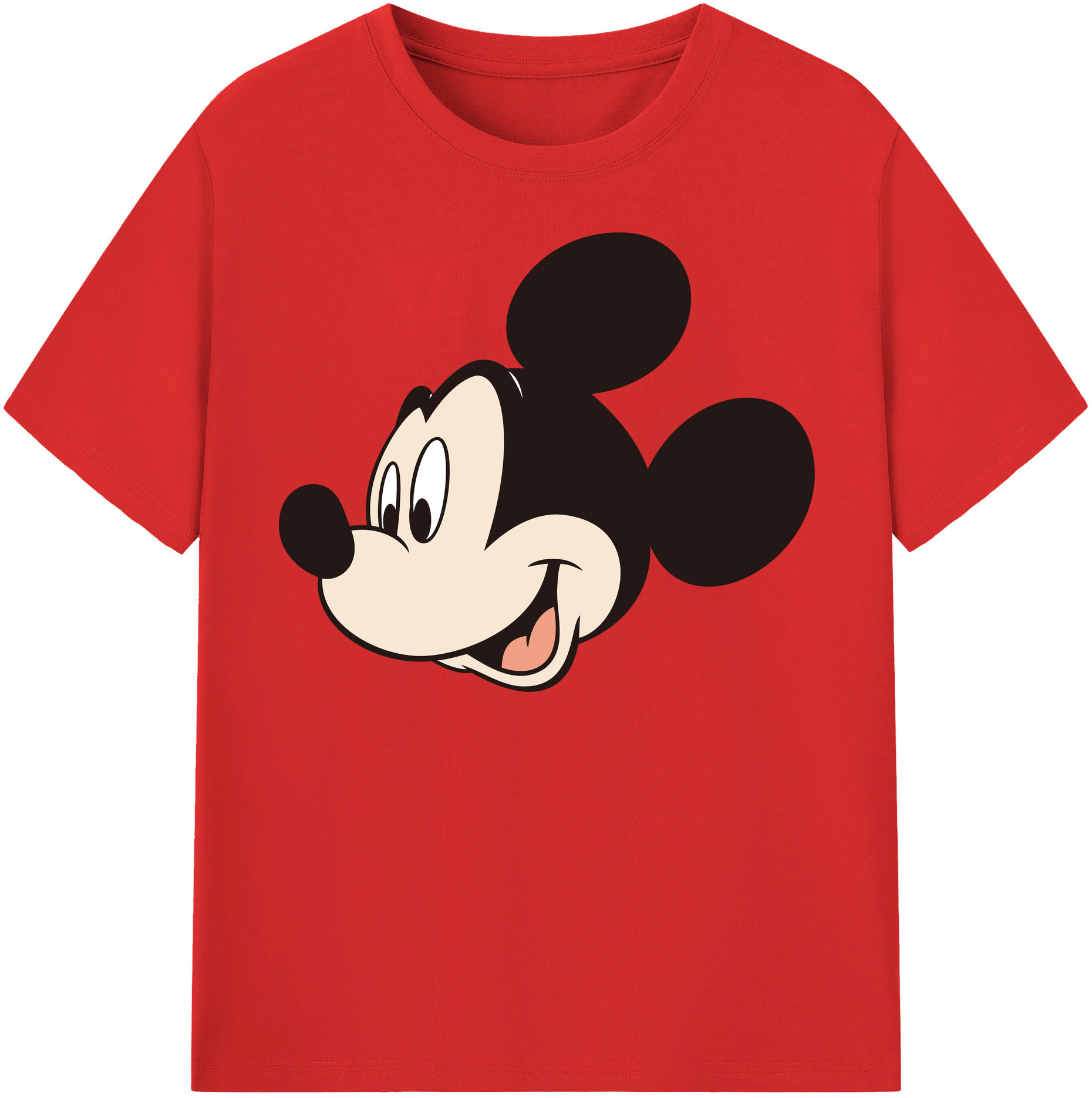 （画像用） ミッキーマウス Mickey Mouse レディースカジュアルプリントTシャツ（綿100％）