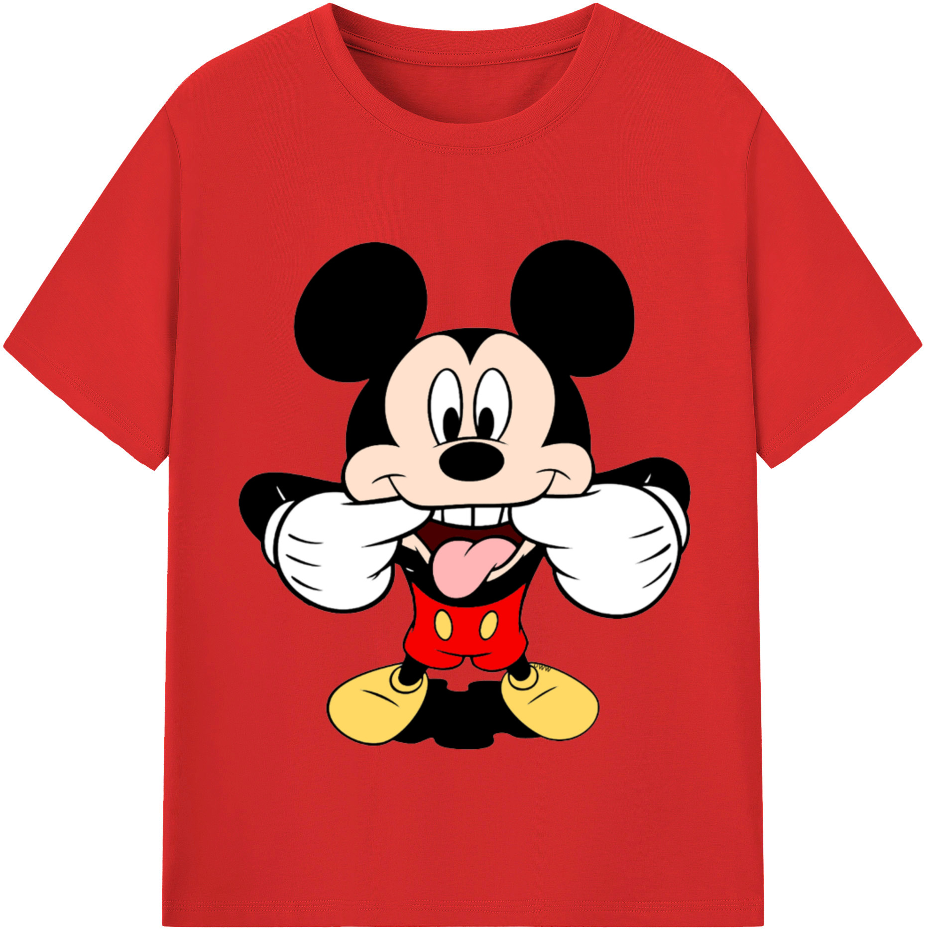 （画像用） ミッキーマウス Mickey Mouse レディースカジュアルプリントTシャツ（綿100％）