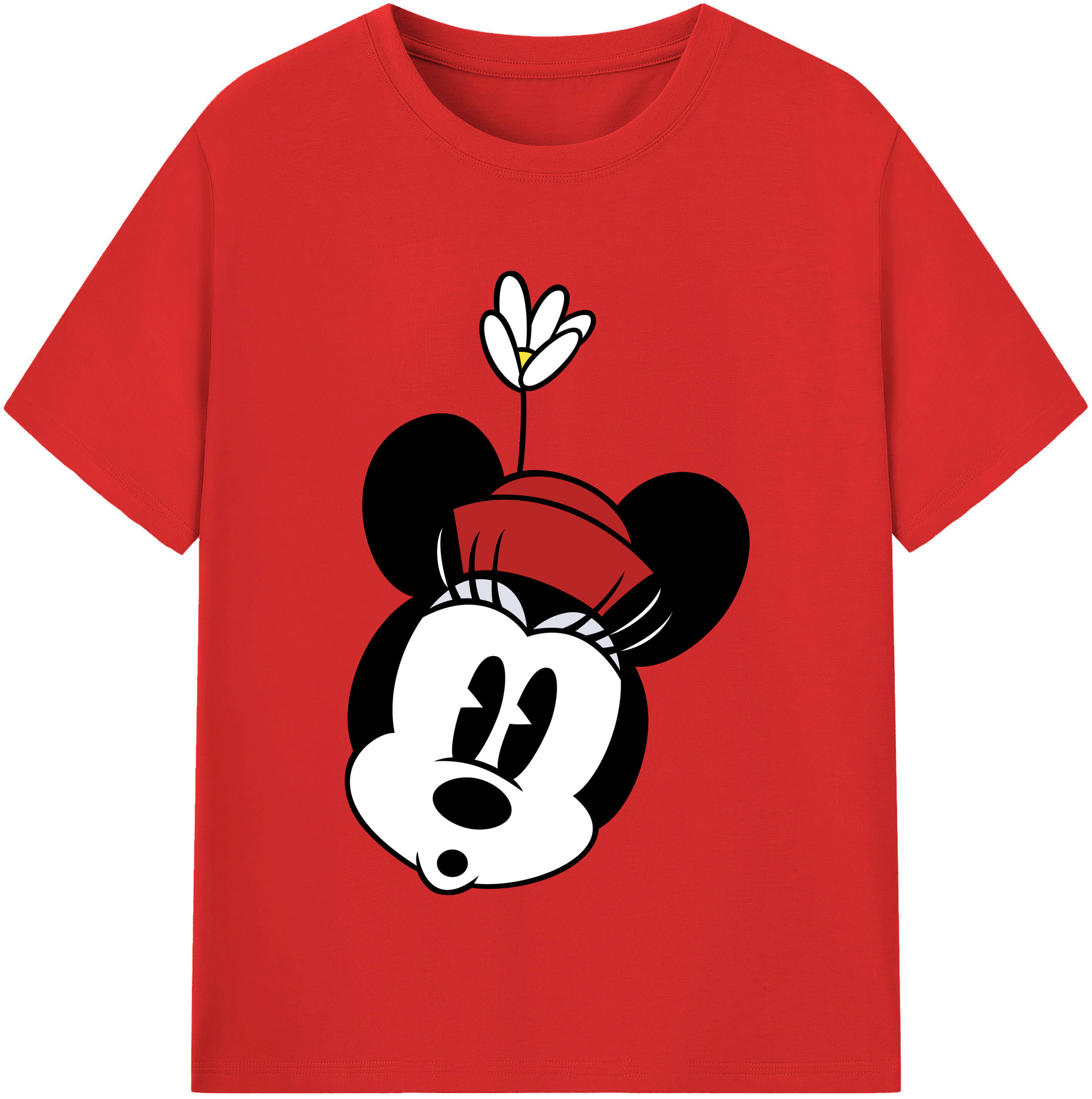 （画像用） ミッキーマウス Mickey Mouse レディースカジュアルプリントTシャツ（綿100％）