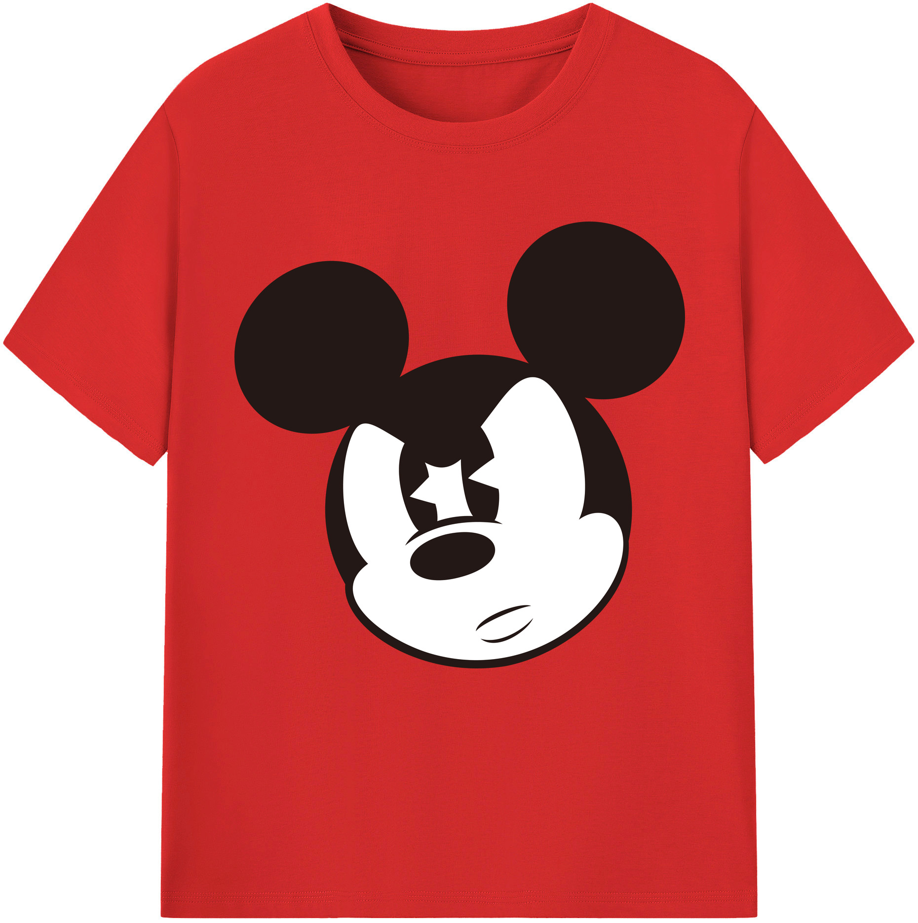 （画像用） ミッキーマウス Mickey Mouse レディースカジュアルプリントTシャツ（綿100％）