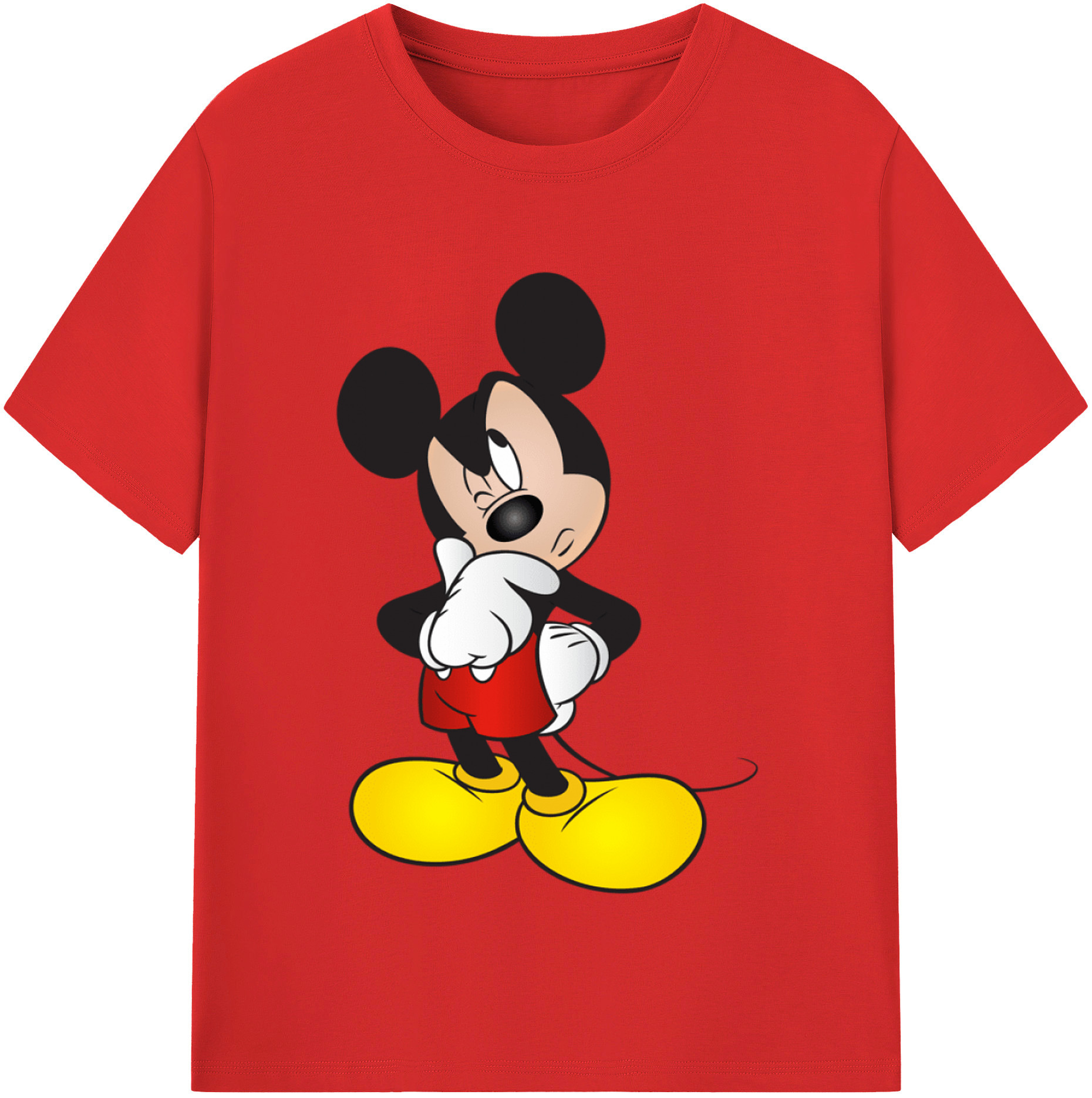 （画像用） ミッキーマウス Mickey Mouse レディースカジュアルプリントTシャツ（綿100％）