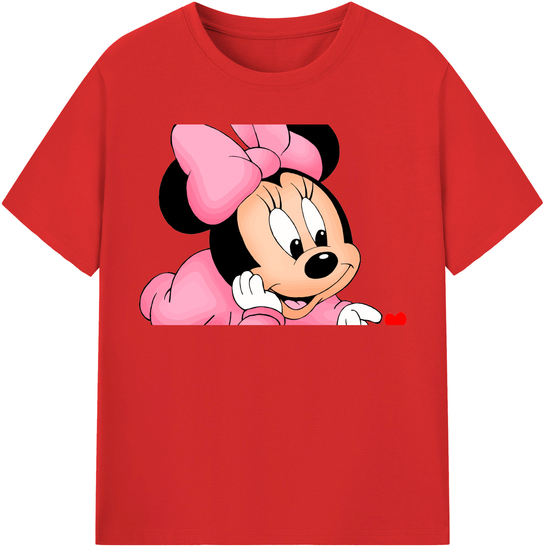 （画像用） ミッキーマウス Mickey Mouse レディースカジュアルプリントTシャツ（綿100％）