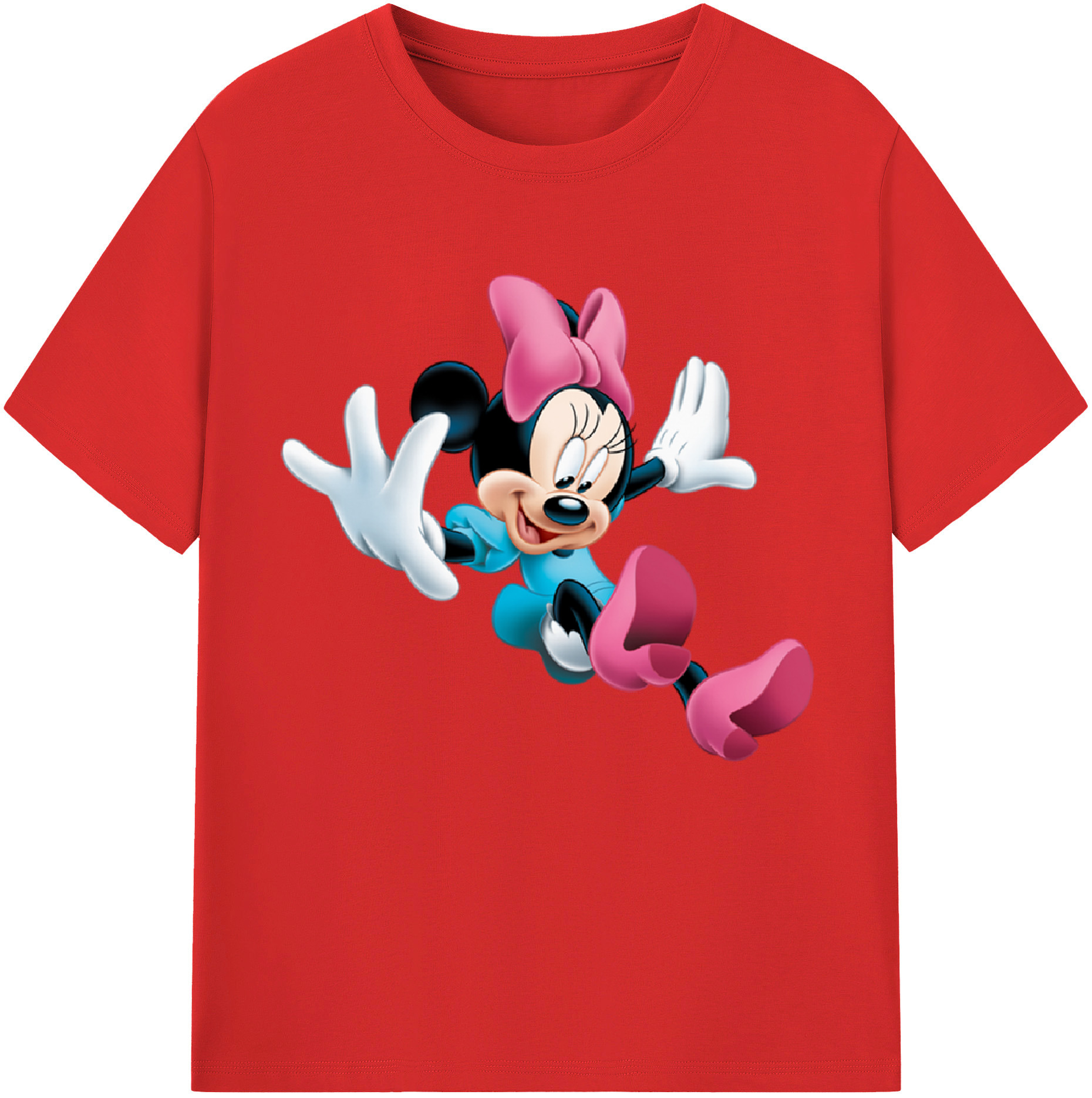 （画像用） ミッキーマウス Mickey Mouse レディースカジュアルプリントTシャツ（綿100％）