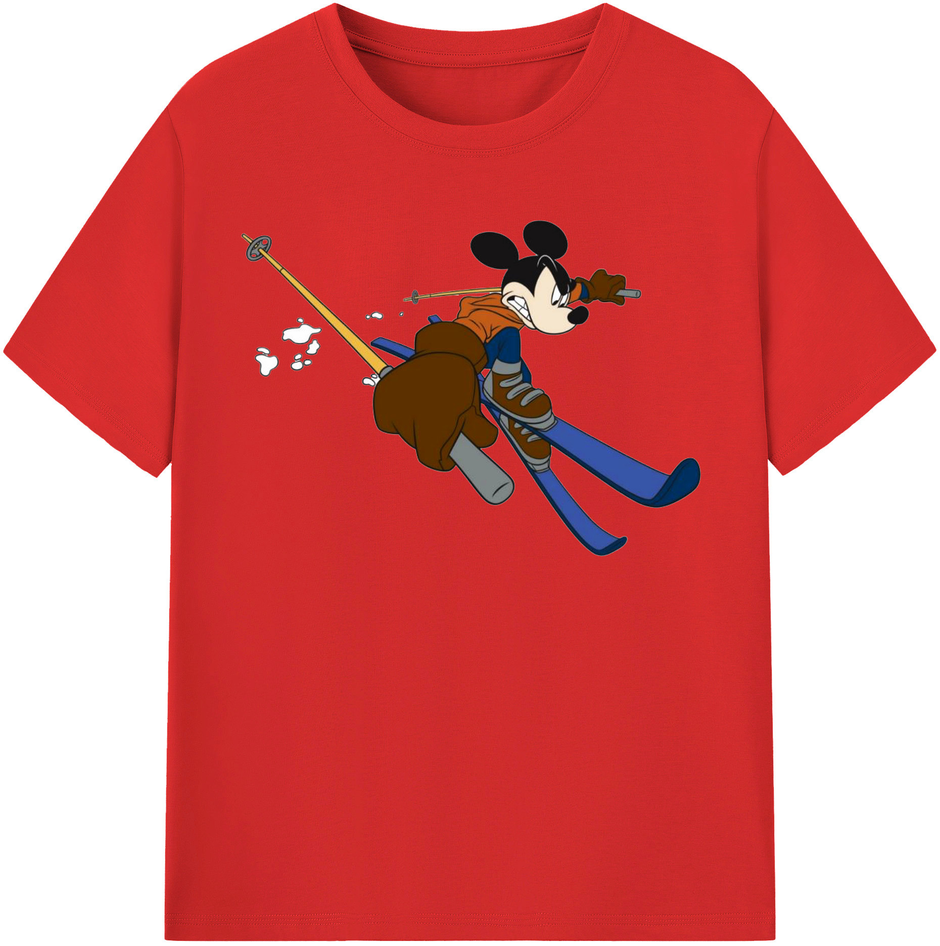 （画像用） ミッキーマウス Mickey Mouse レディースカジュアルプリントTシャツ（綿100％）