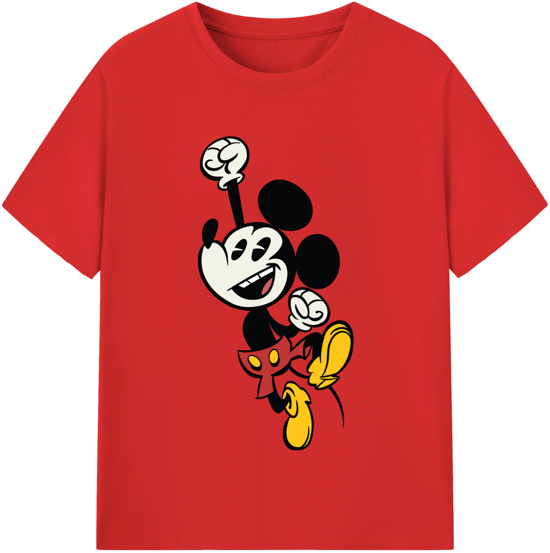 （画像用） ミッキーマウス Mickey Mouse レディースカジュアルプリントTシャツ（綿100％）