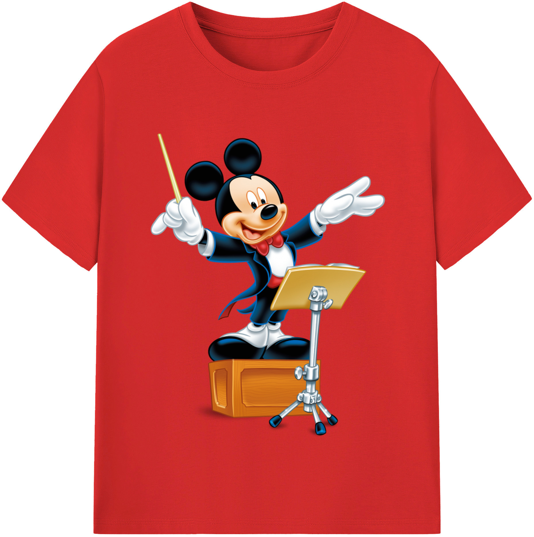 （画像用） ミッキーマウス Mickey Mouse レディースカジュアルプリントTシャツ（綿100％）
