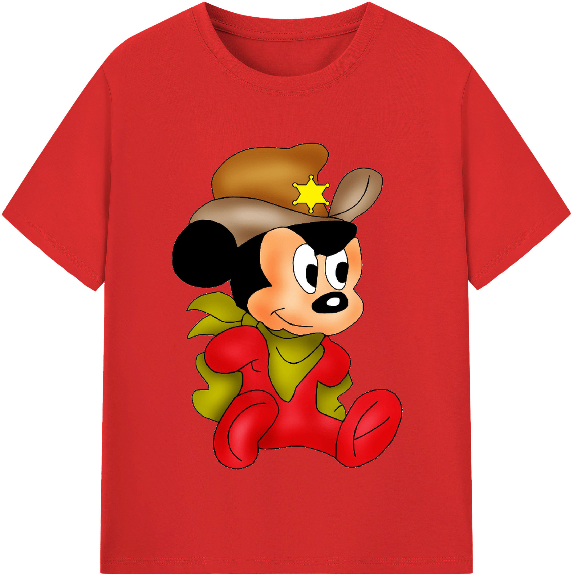 （画像用） ミッキーマウス Mickey Mouse レディースカジュアルプリントTシャツ（綿100％）
