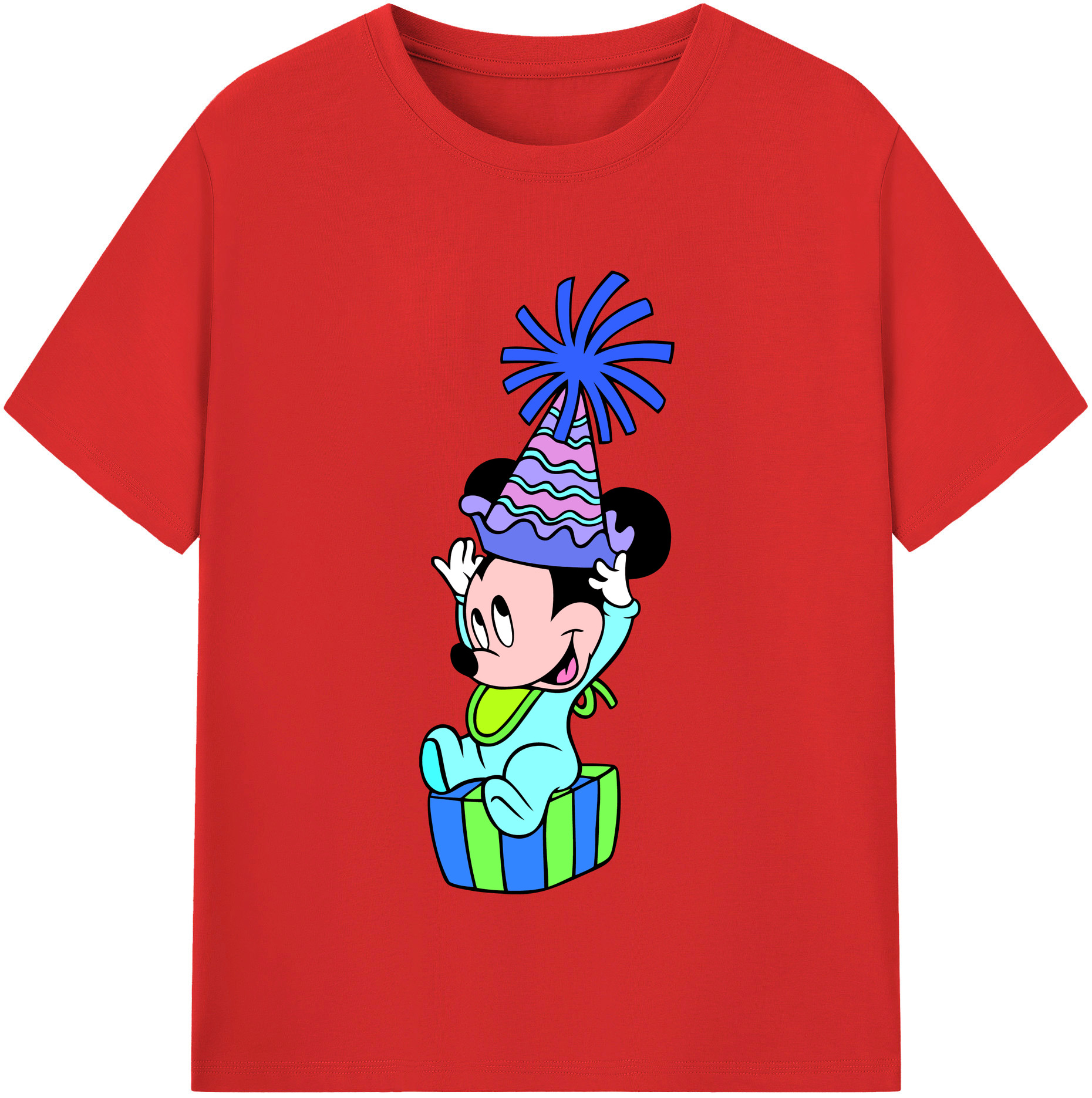 （画像用） ミッキーマウス Mickey Mouse レディースカジュアルプリントTシャツ（綿100％）