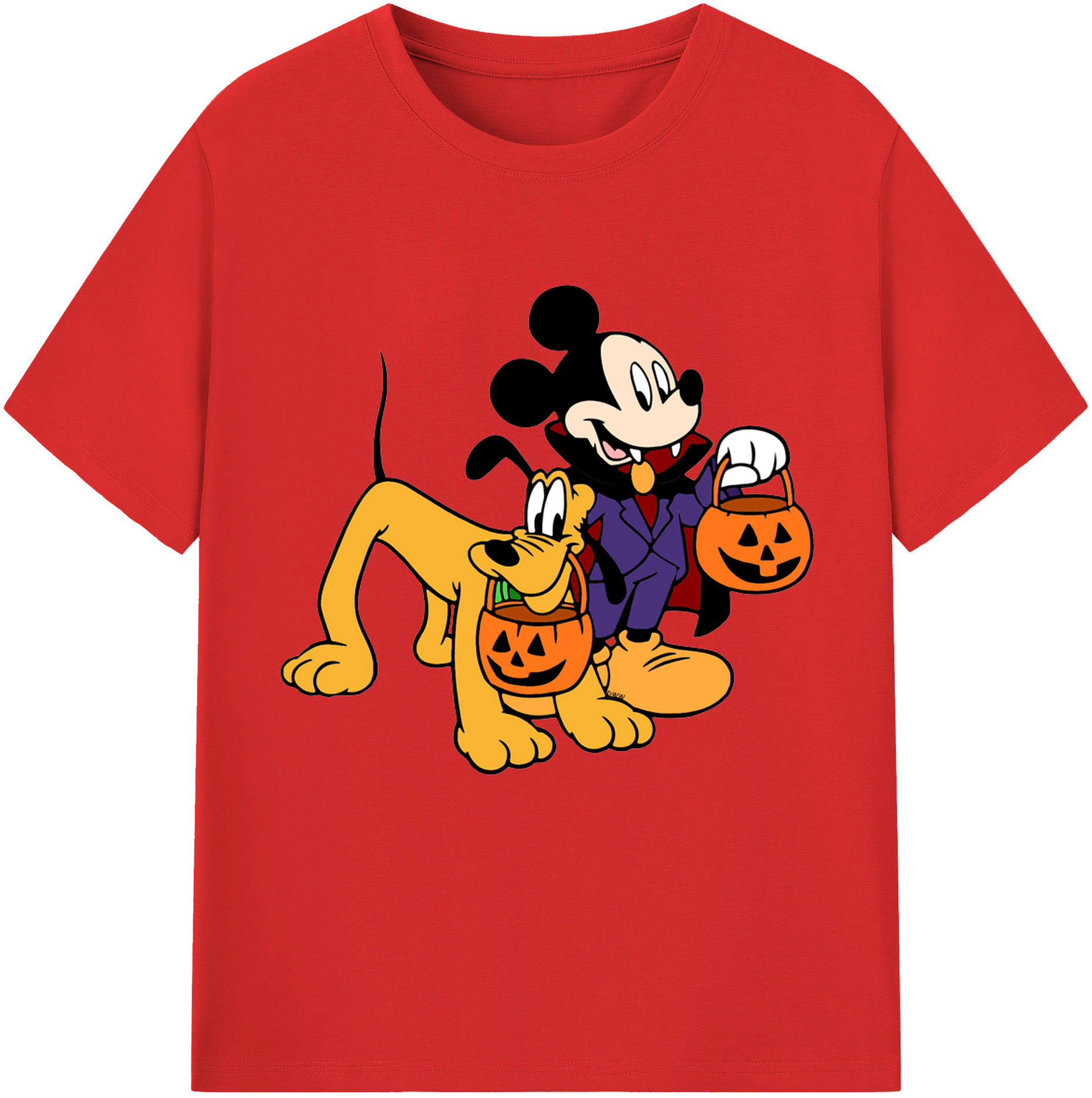 （画像用） ミッキーマウス Mickey Mouse レディースカジュアルプリントTシャツ（綿100％）