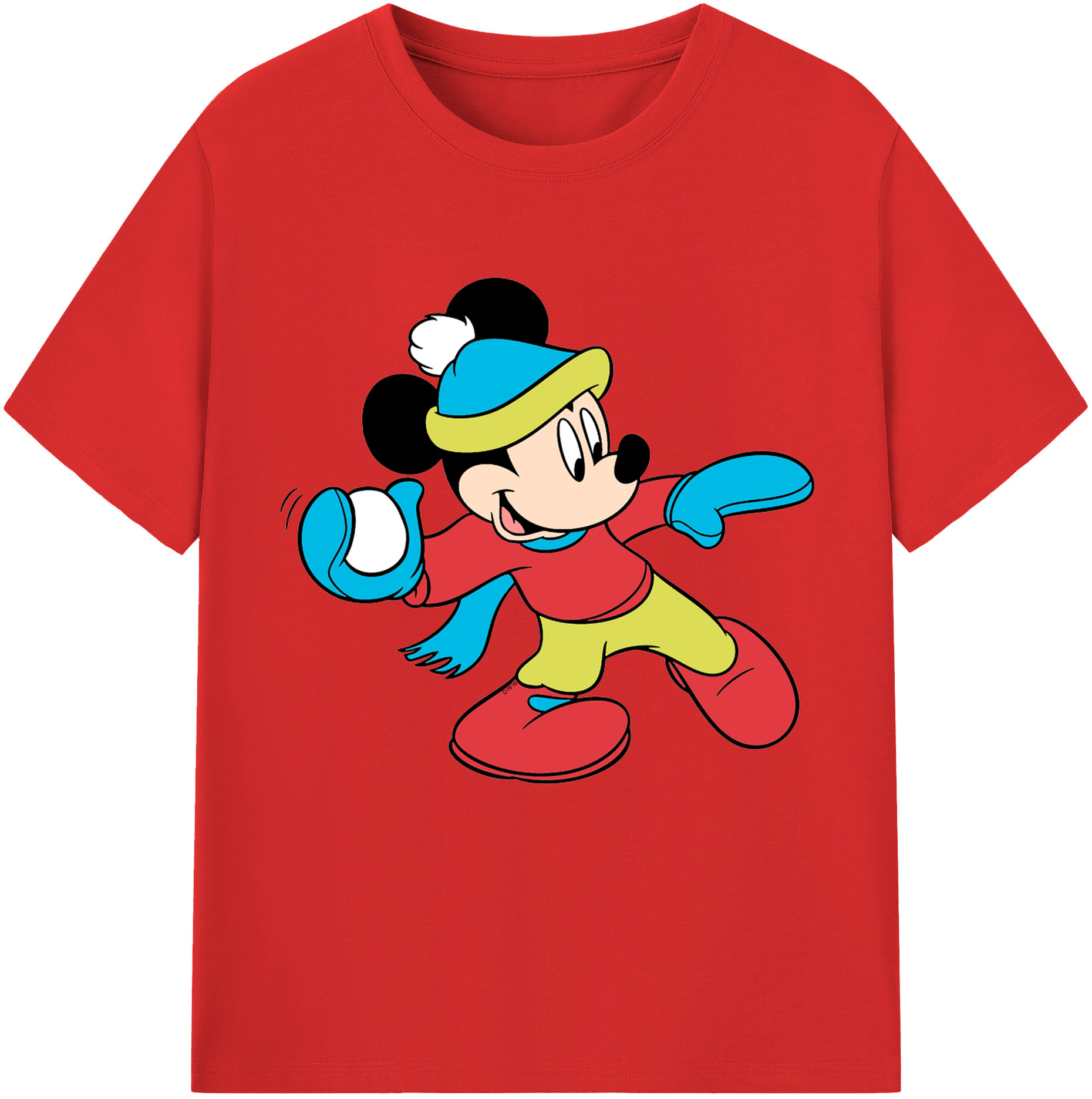 （画像用） ミッキーマウス Mickey Mouse レディースカジュアルプリントTシャツ（綿100％）
