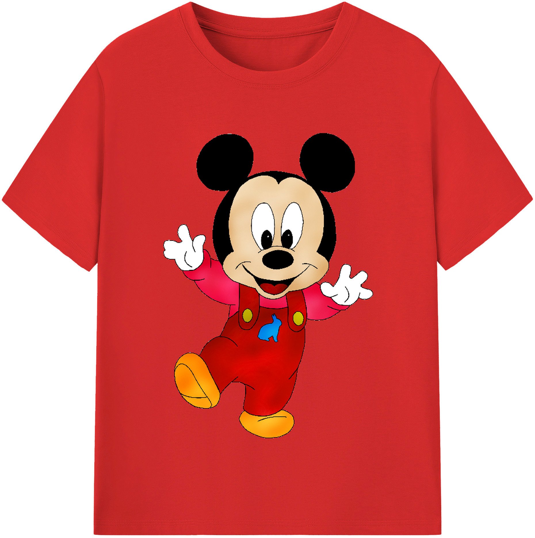 （画像用） ミッキーマウス Mickey Mouse レディースカジュアルプリントTシャツ（綿100％）