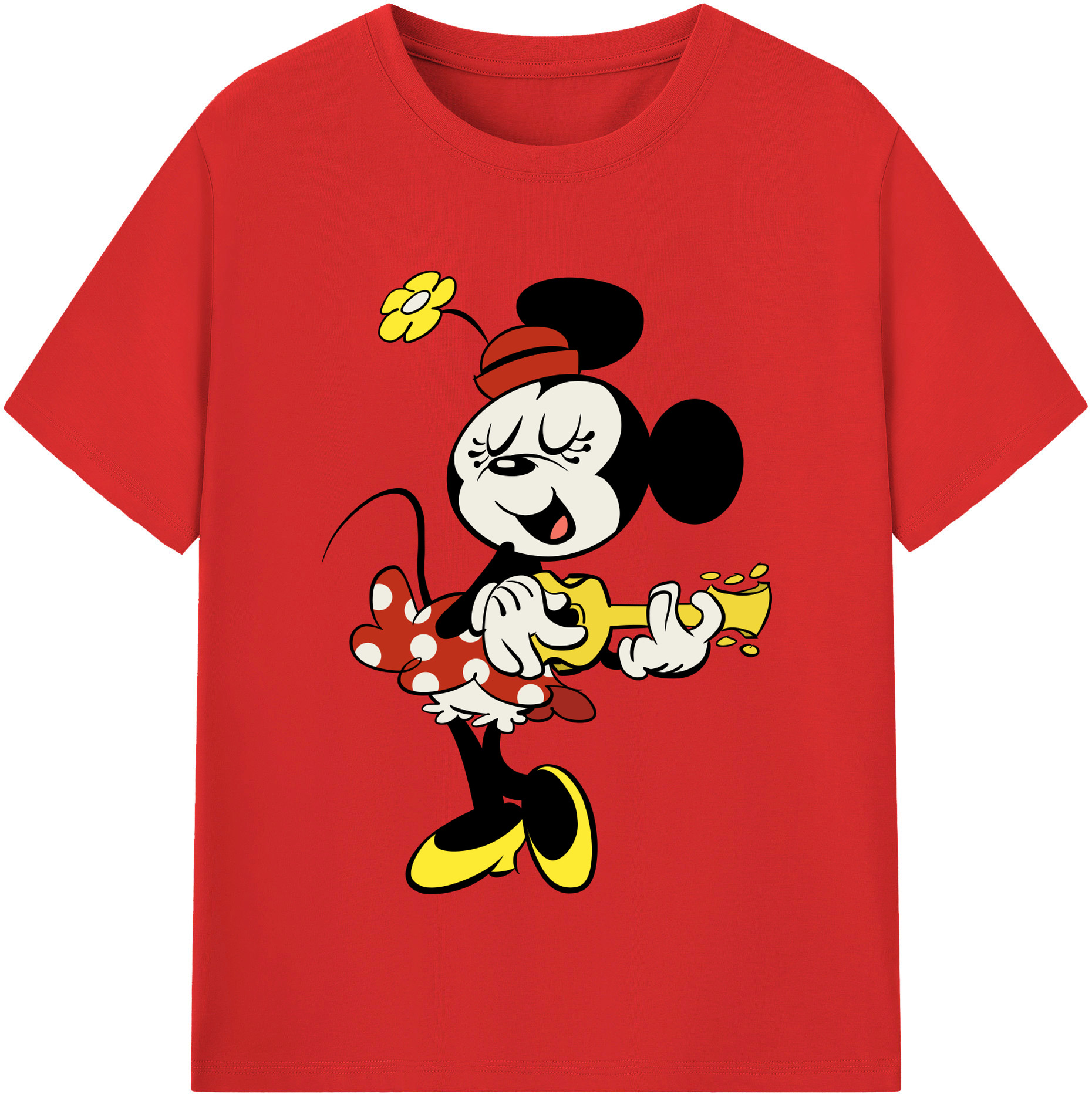 （画像用） ミッキーマウス Mickey Mouse レディースカジュアルプリントTシャツ（綿100％）