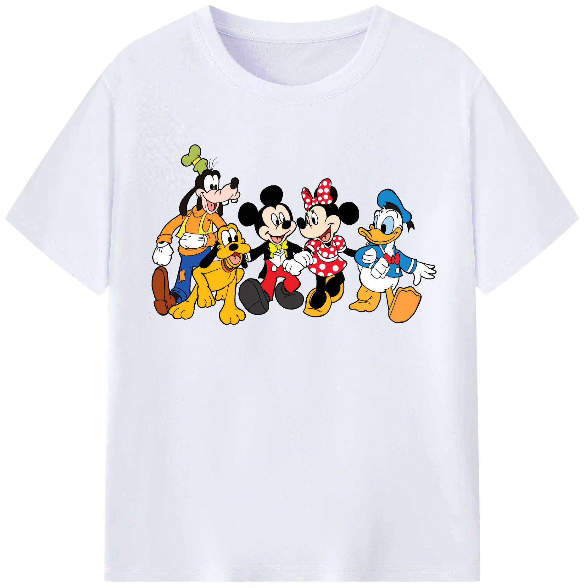 （画像用） ミッキーマウス Mickey Mouse レディースカジュアルプリントTシャツ（綿100％）