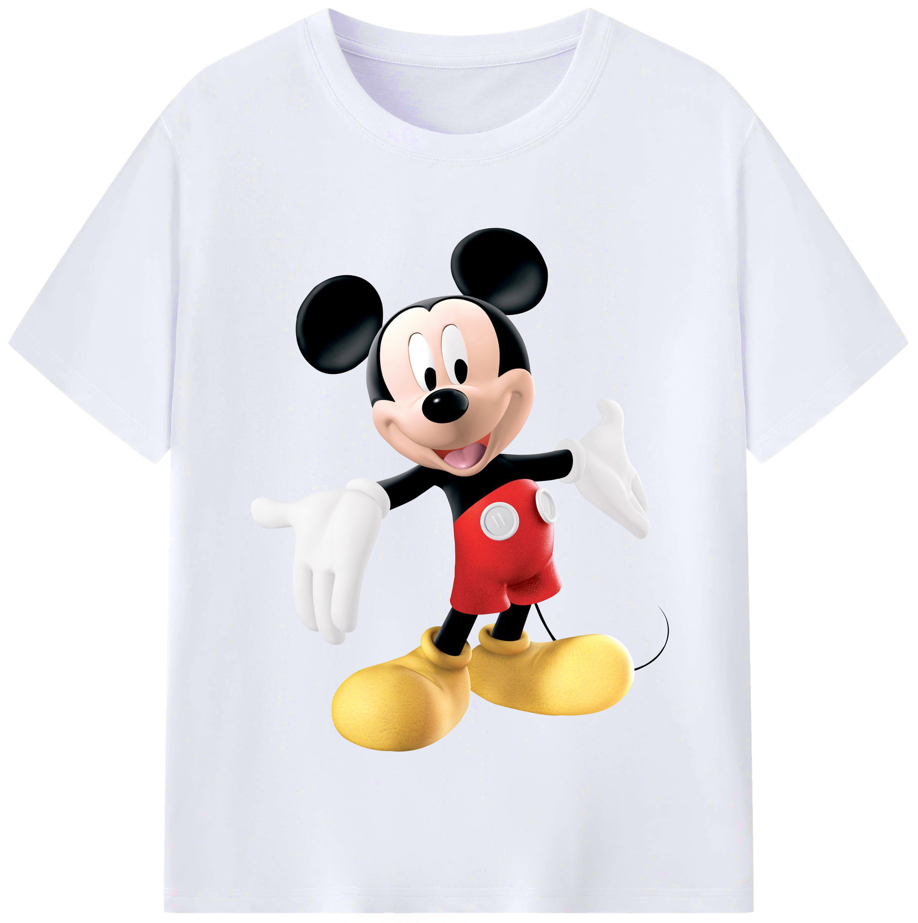 （画像用） ミッキーマウス Mickey Mouse レディースカジュアルプリントTシャツ（綿100％）