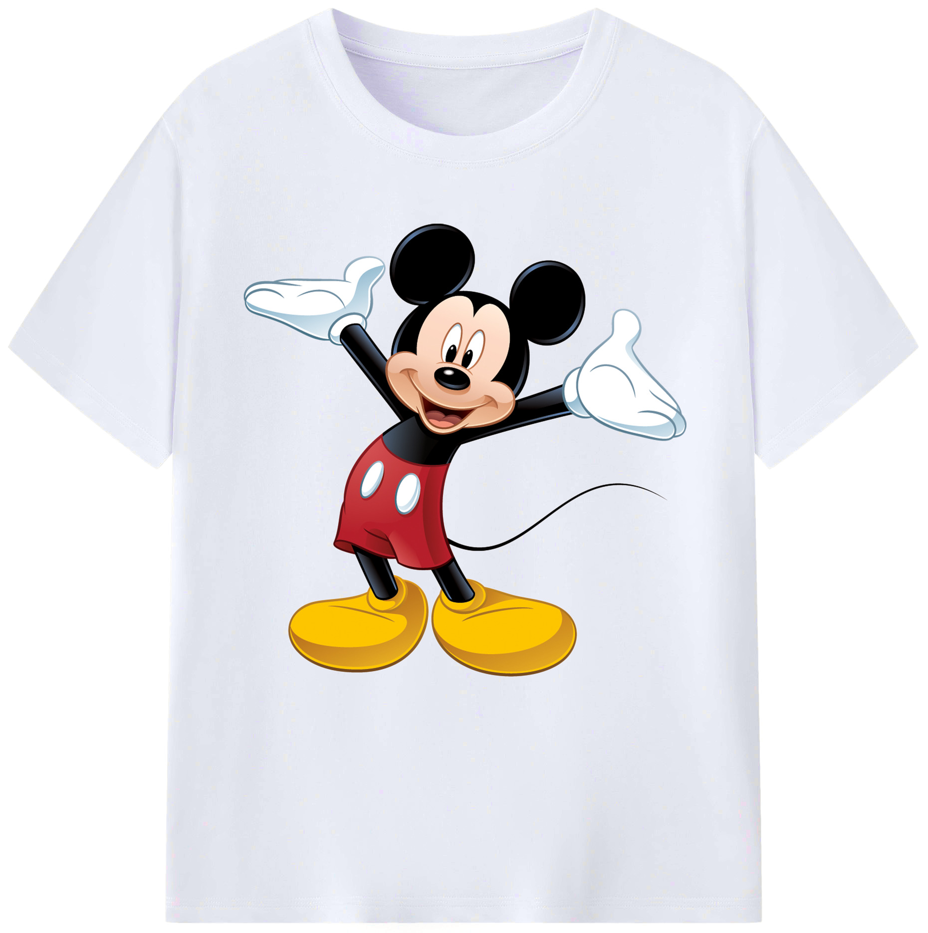 （画像用） ミッキーマウス Mickey Mouse レディースカジュアルプリントTシャツ（綿100％）
