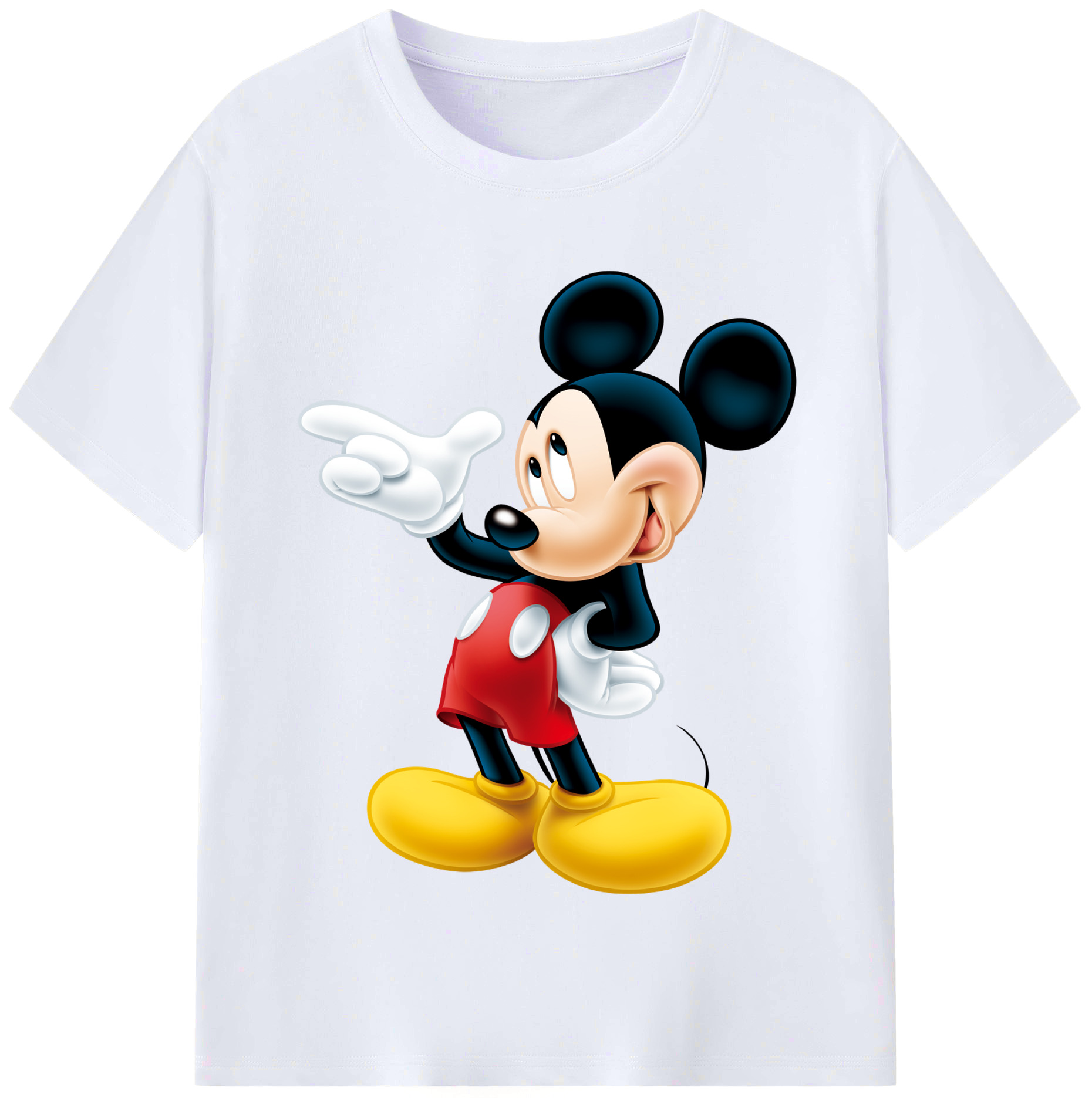 （画像用） ミッキーマウス Mickey Mouse レディースカジュアルプリントTシャツ（綿100％）