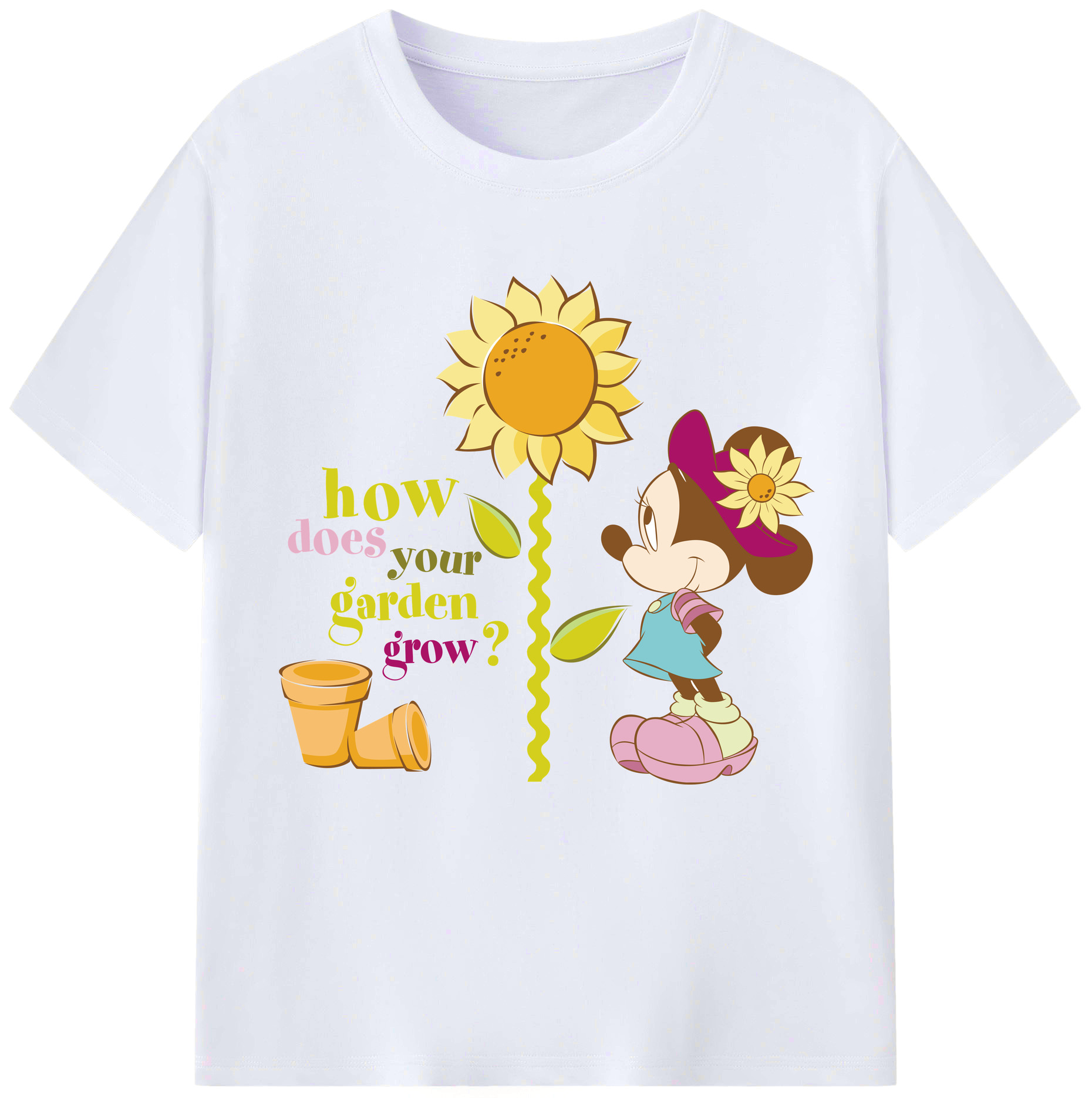 （画像用） ミッキーマウス Mickey Mouse レディースカジュアルプリントTシャツ（綿100％）