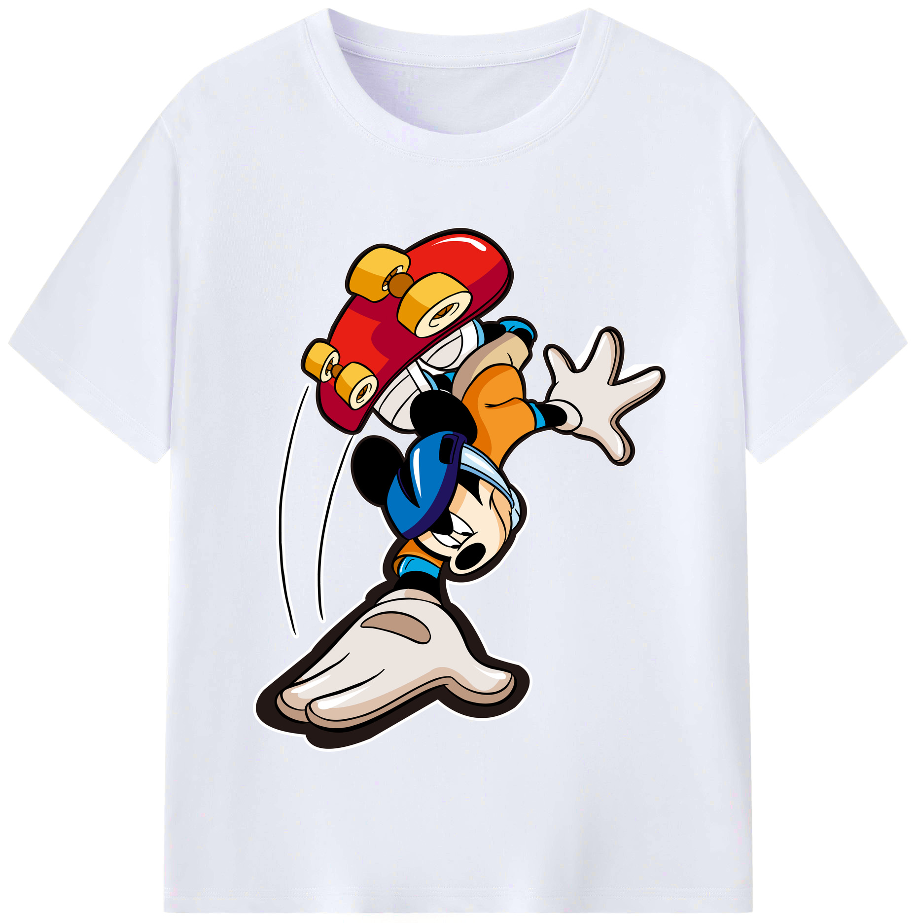 （画像用） ミッキーマウス Mickey Mouse レディースカジュアルプリントTシャツ（綿100％）