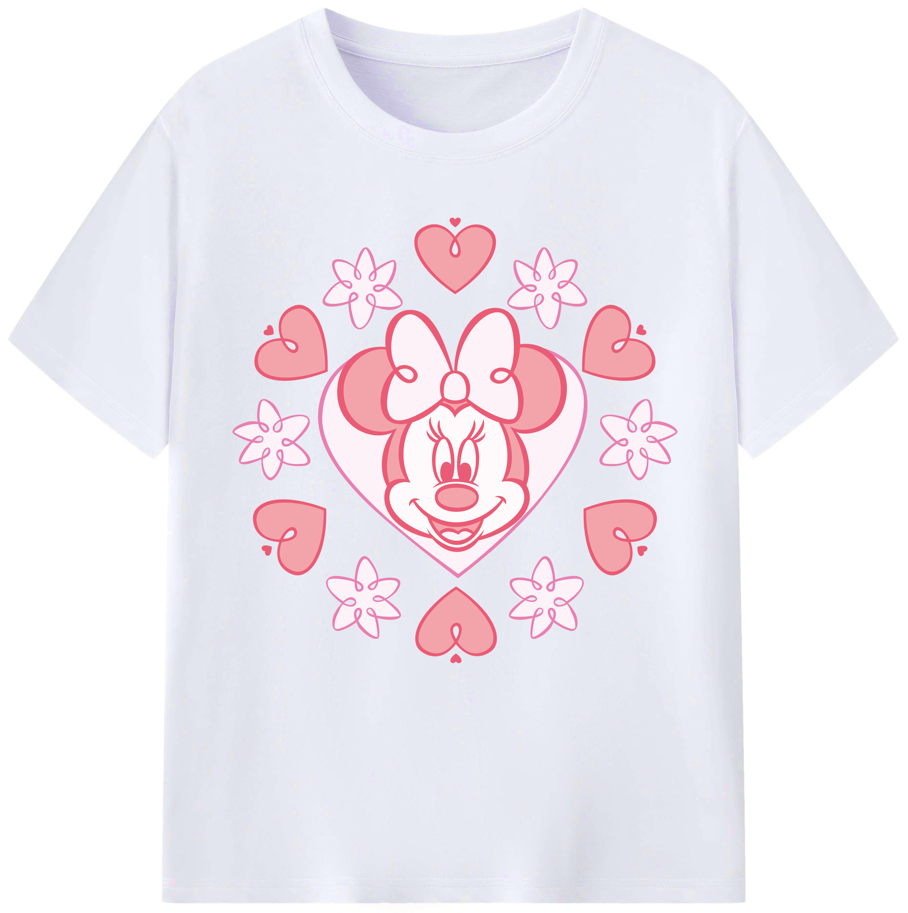 （画像用） ミッキーマウス Mickey Mouse レディースカジュアルプリントTシャツ（綿100％）