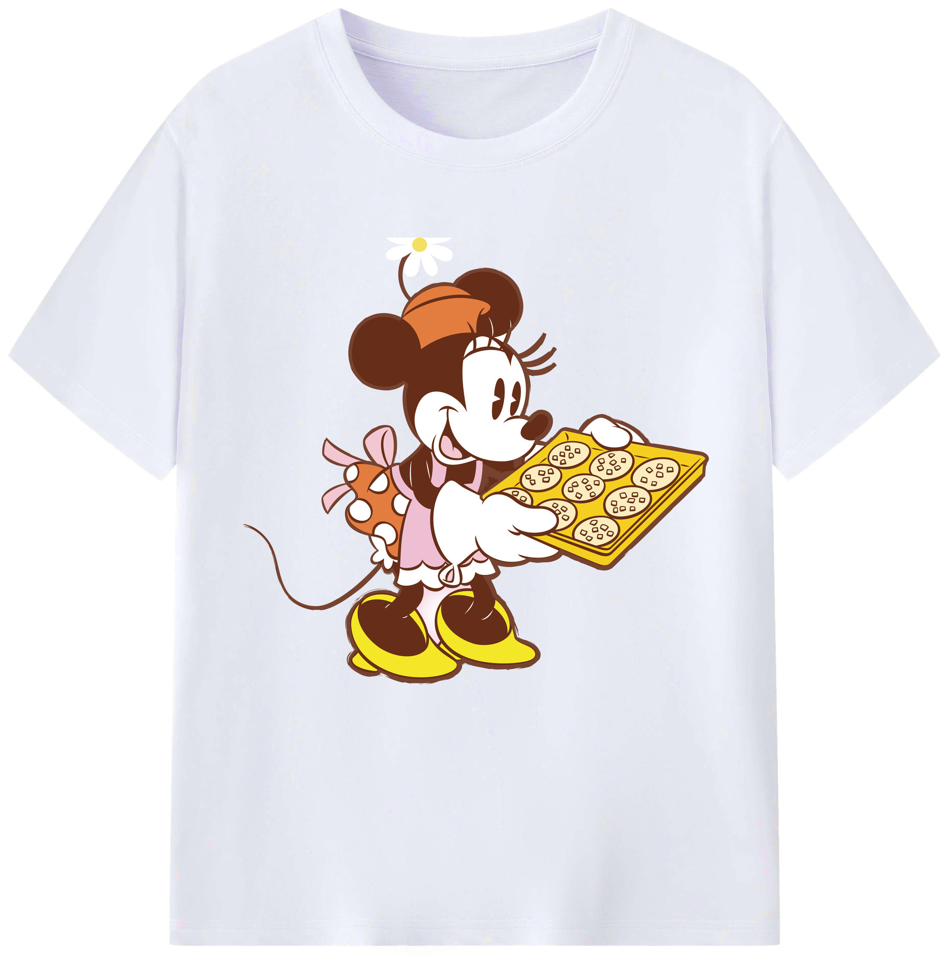 （画像用） ミッキーマウス Mickey Mouse レディースカジュアルプリントTシャツ（綿100％）