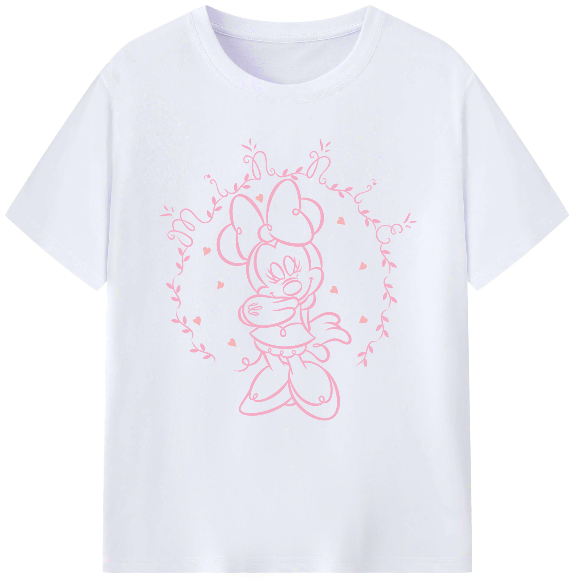 （画像用） ミッキーマウス Mickey Mouse レディースカジュアルプリントTシャツ（綿100％）
