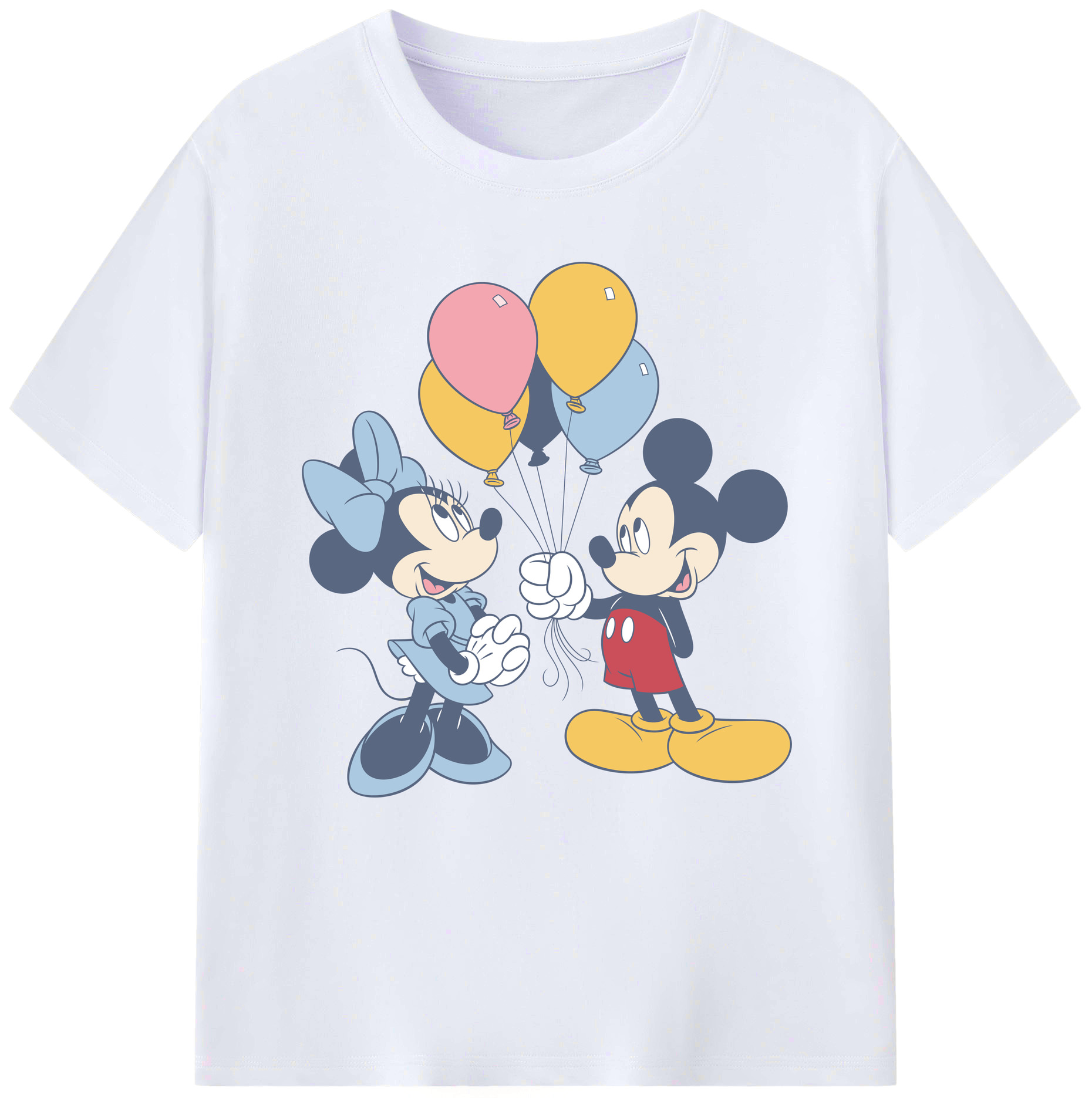 （画像用） ミッキーマウス Mickey Mouse レディースカジュアルプリントTシャツ（綿100％）