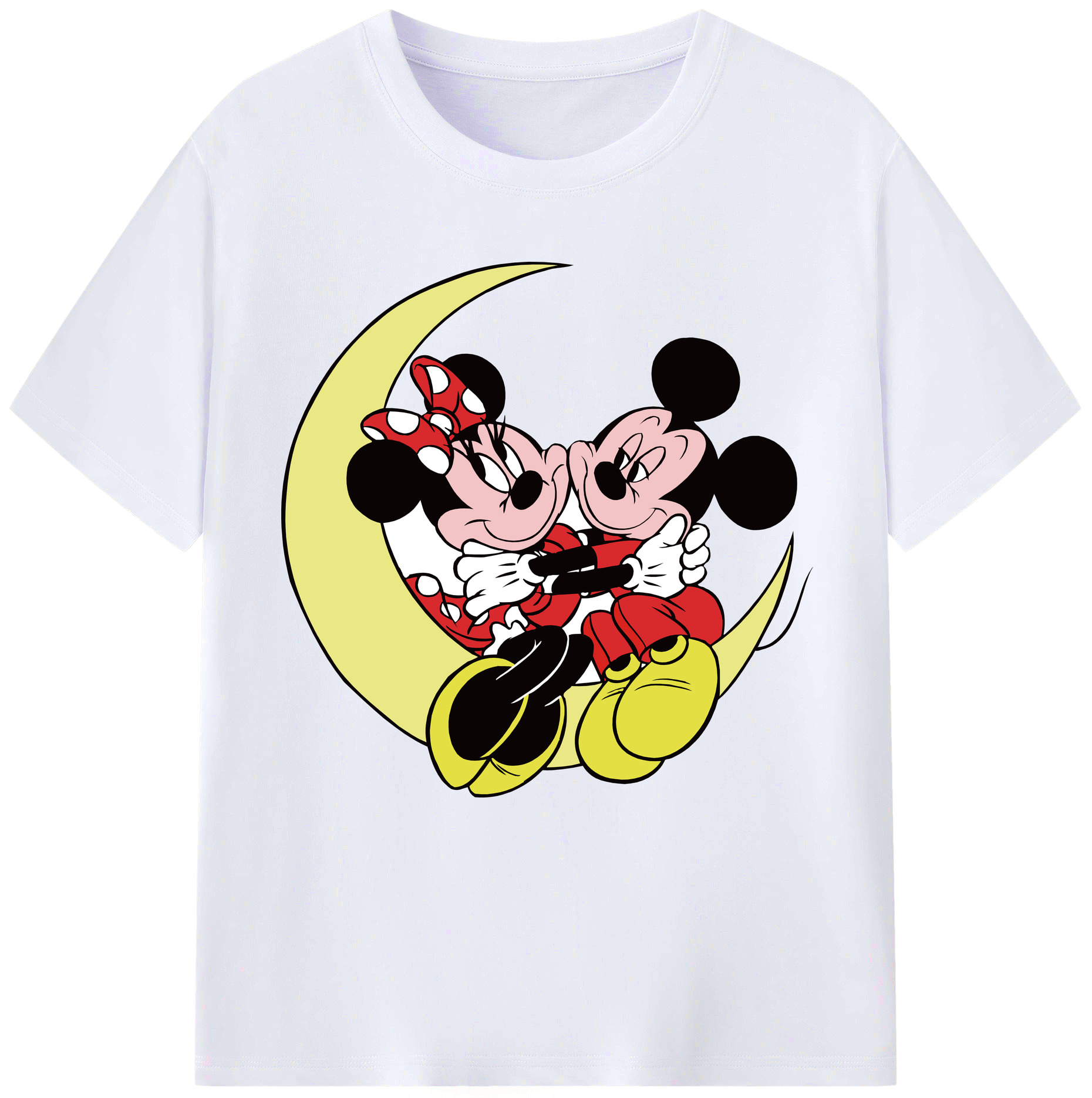 （画像用） ミッキーマウス Mickey Mouse レディースカジュアルプリントTシャツ（綿100％）