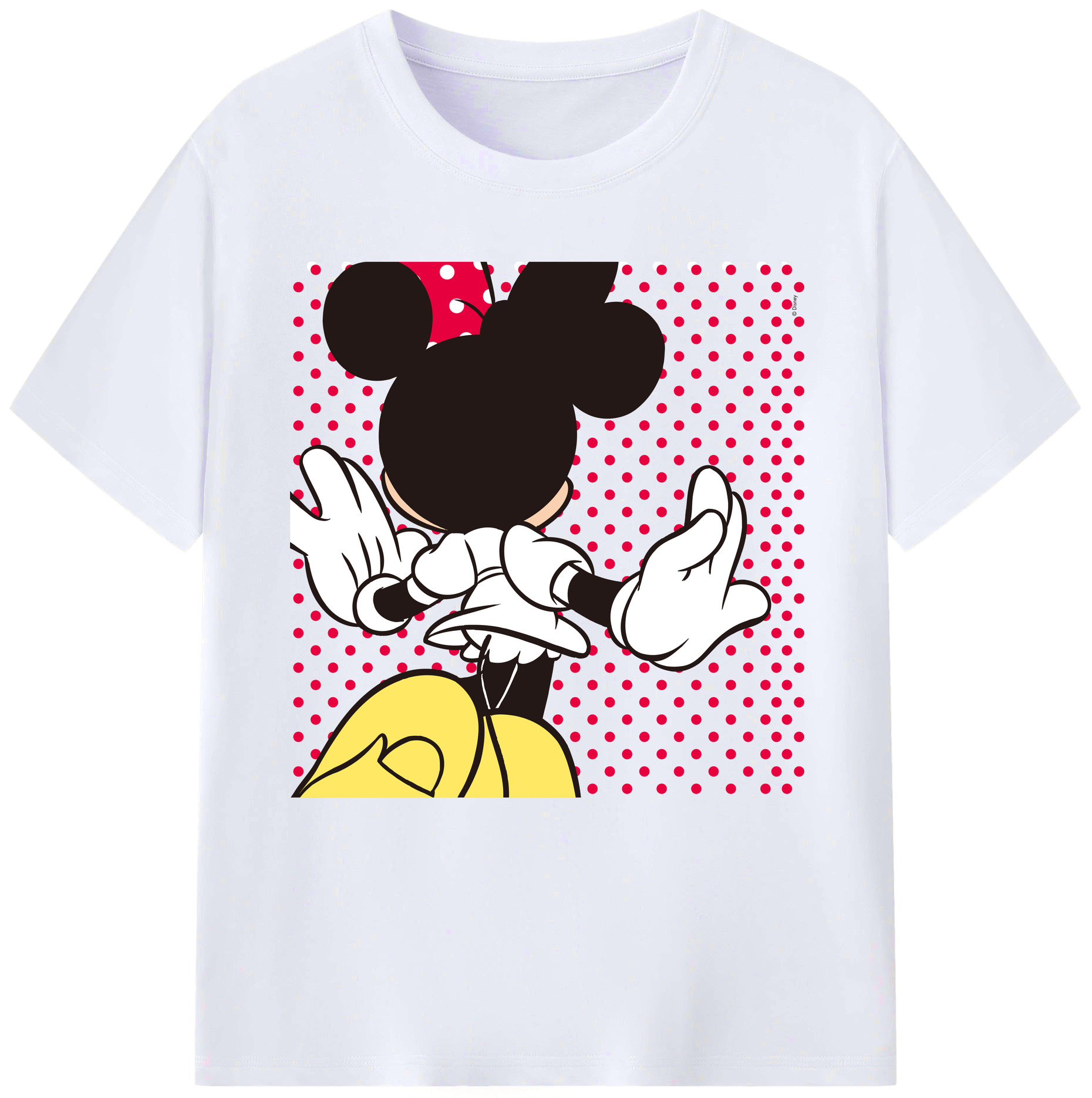 （画像用） ミッキーマウス Mickey Mouse レディースカジュアルプリントTシャツ（綿100％）
