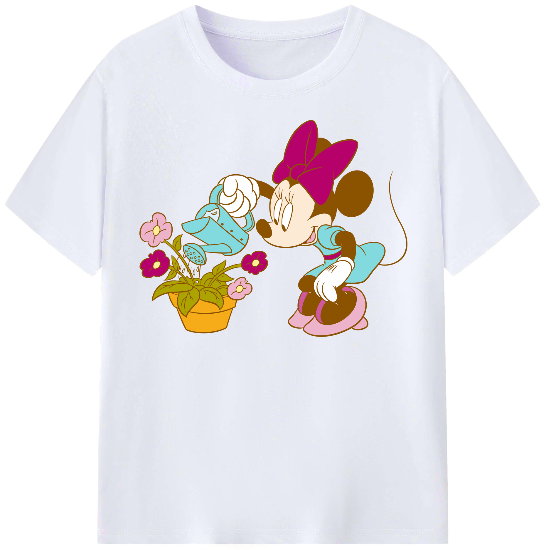 （画像用） ミッキーマウス Mickey Mouse レディースカジュアルプリントTシャツ（綿100％）