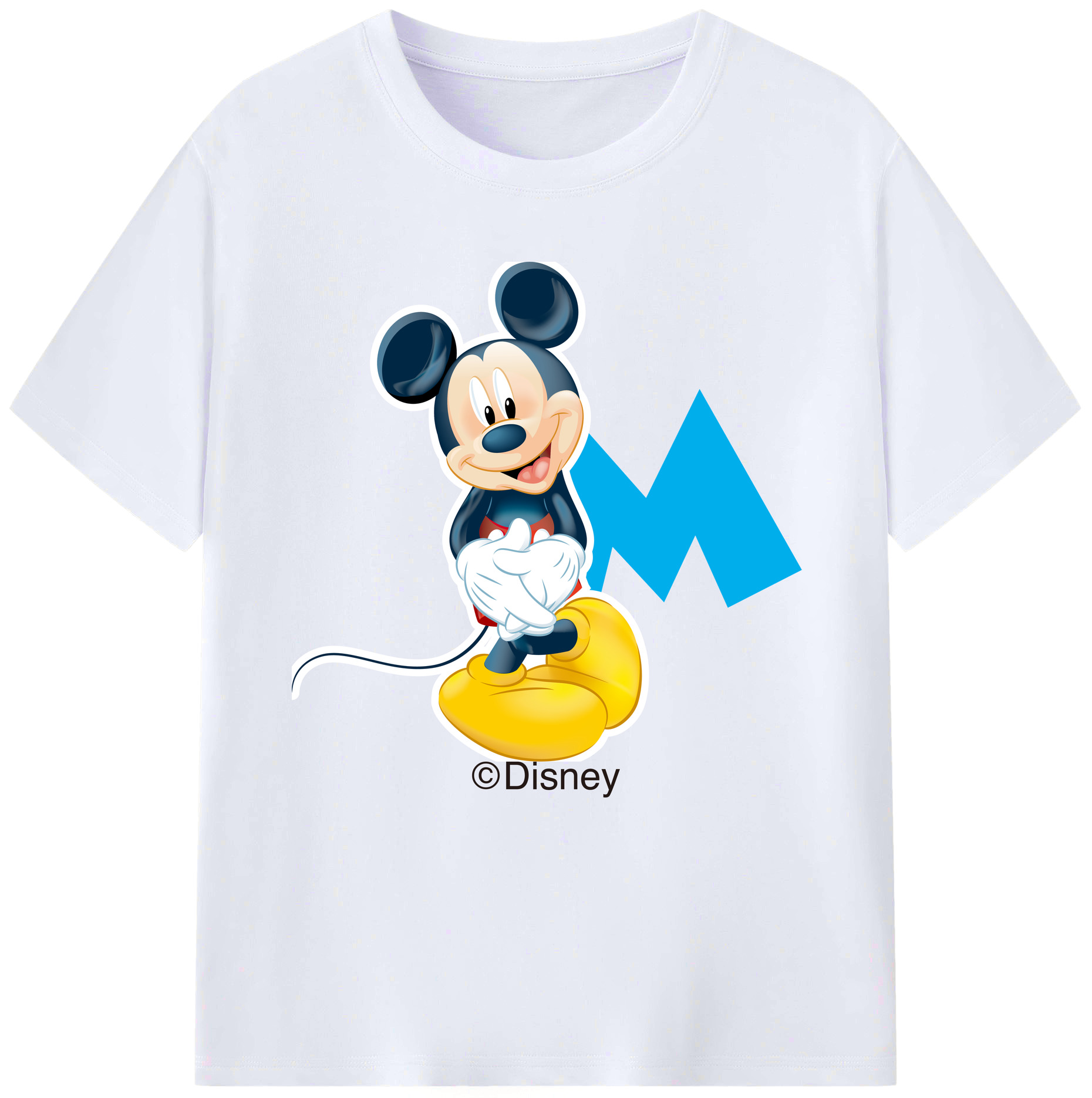 （画像用） ミッキーマウス Mickey Mouse レディースカジュアルプリントTシャツ（綿100％）