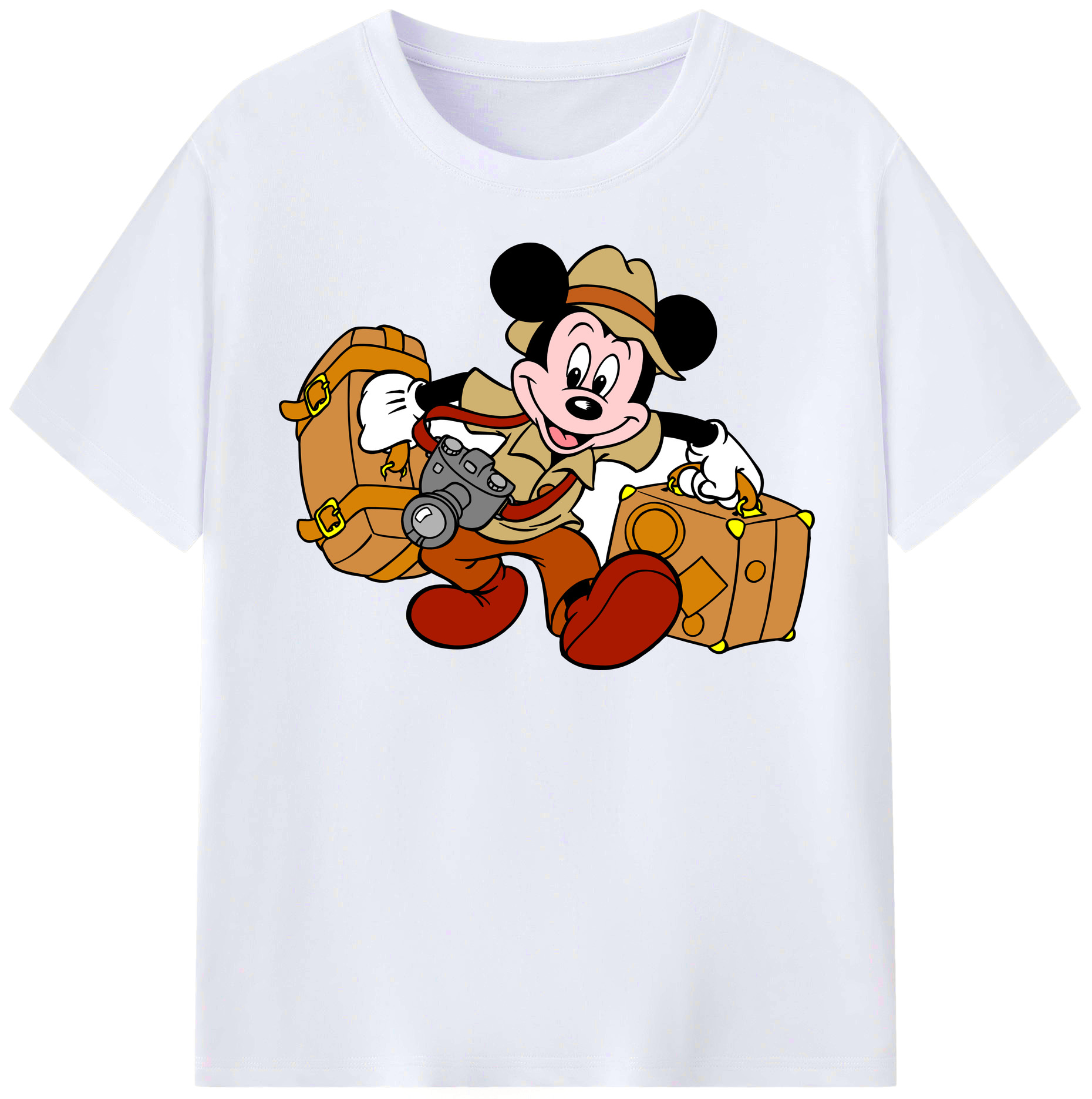 （画像用） ミッキーマウス Mickey Mouse レディースカジュアルプリントTシャツ（綿100％）