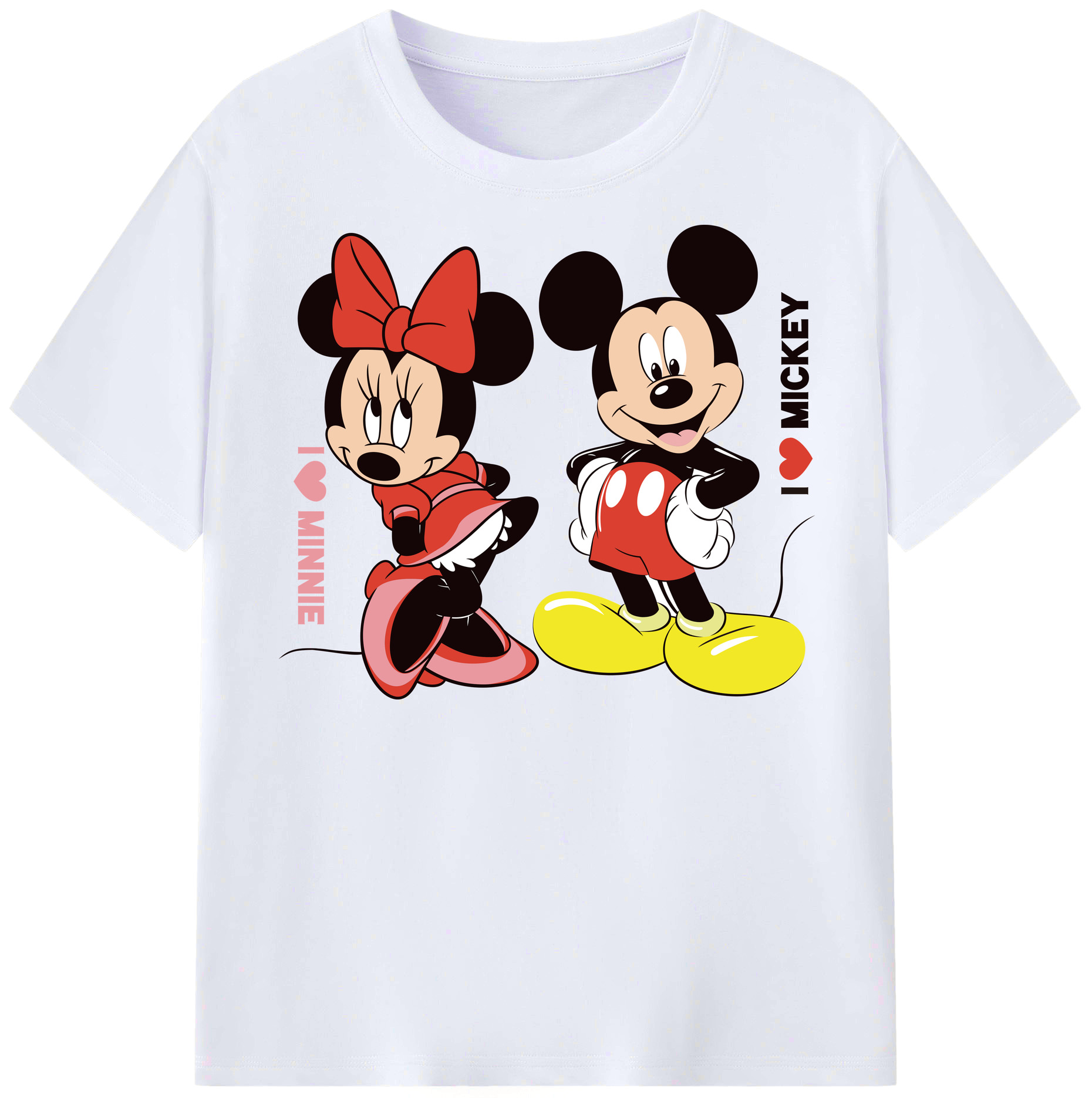 （画像用） ミッキーマウス Mickey Mouse レディースカジュアルプリントTシャツ（綿100％）
