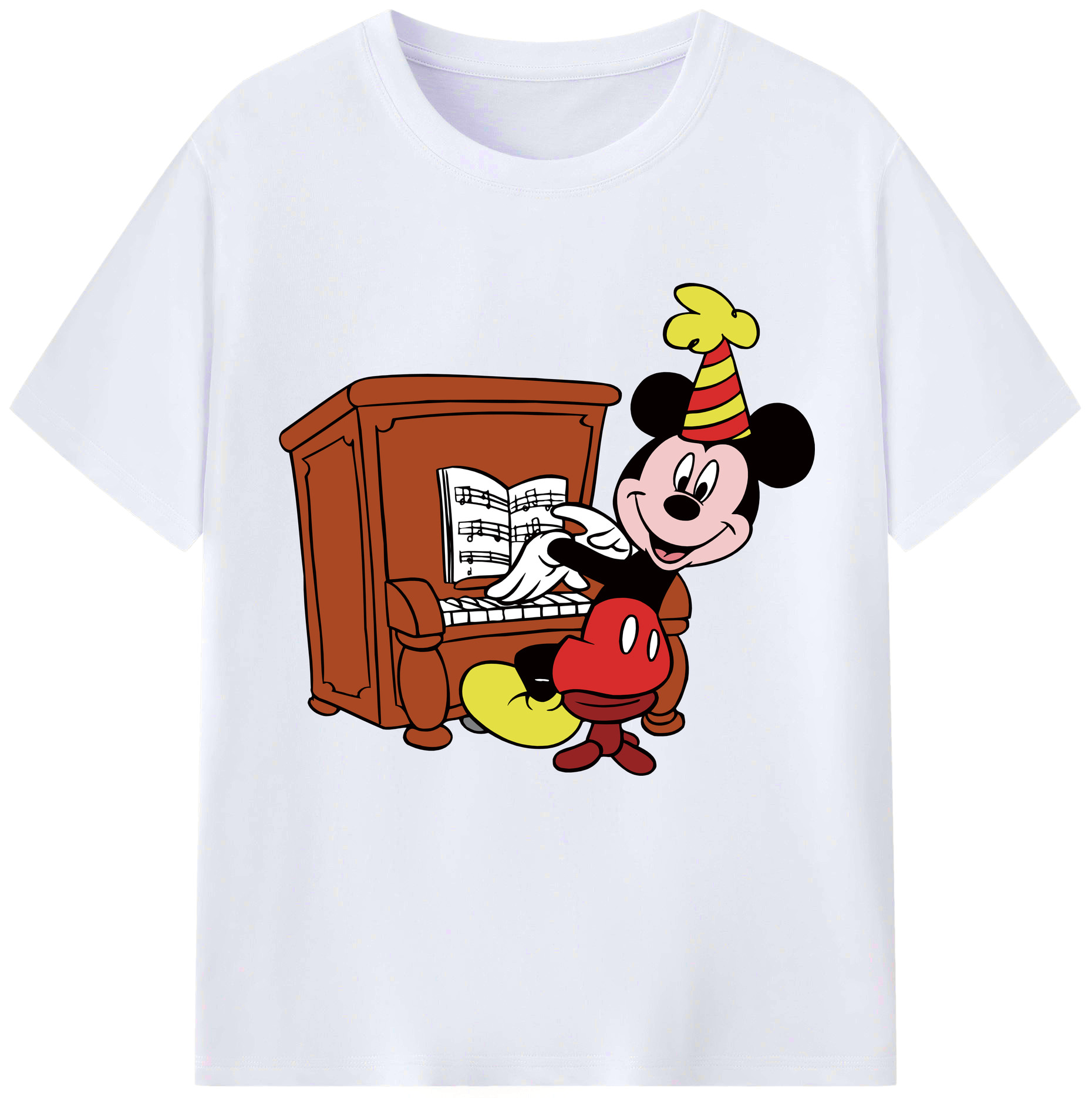 （画像用） ミッキーマウス Mickey Mouse レディースカジュアルプリントTシャツ（綿100％）
