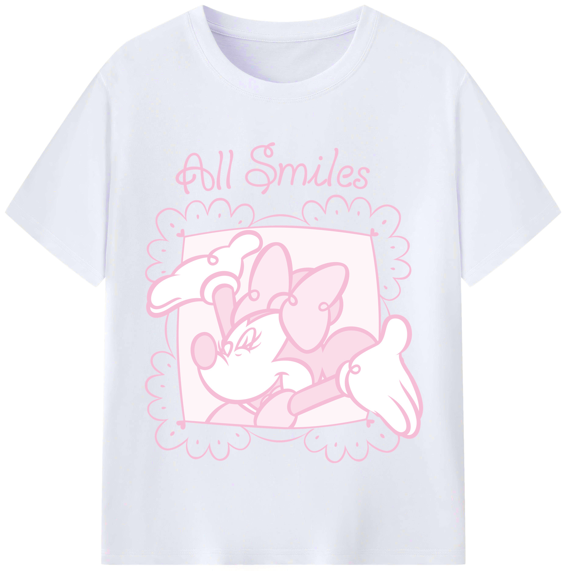 （画像用） ミッキーマウス Mickey Mouse レディースカジュアルプリントTシャツ（綿100％）