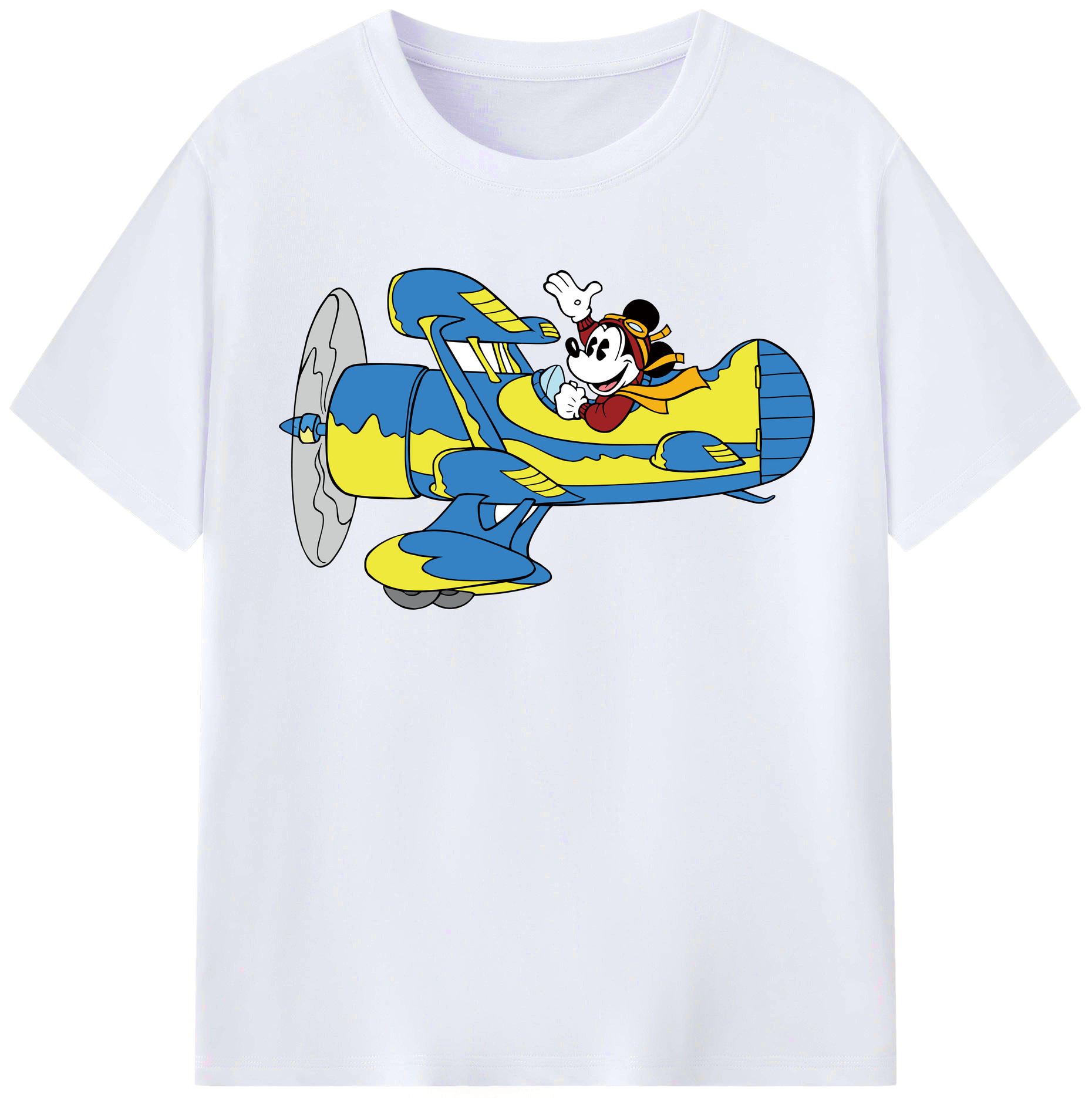 （画像用） ミッキーマウス Mickey Mouse レディースカジュアルプリントTシャツ（綿100％）
