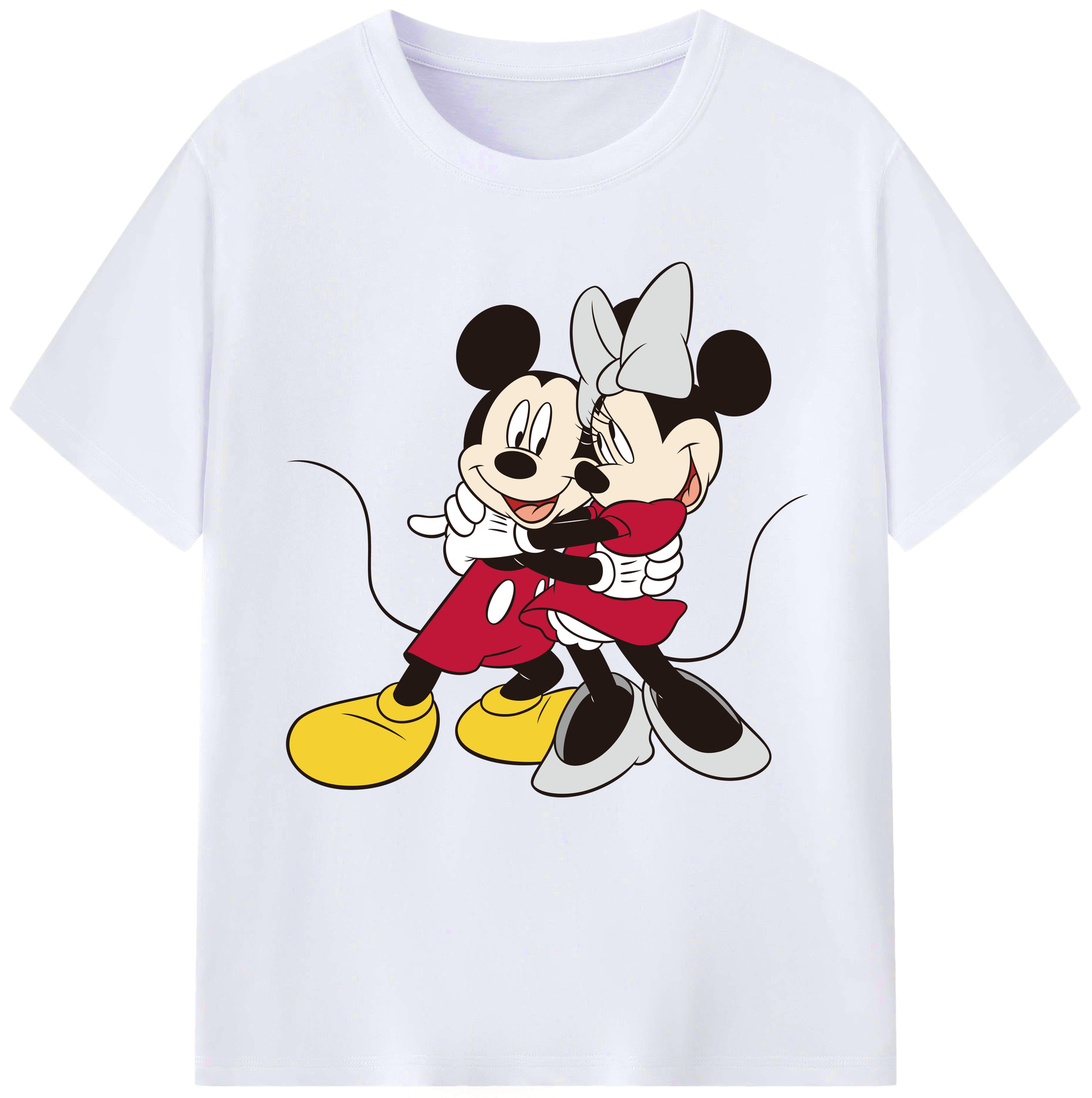 （画像用） ミッキーマウス Mickey Mouse レディースカジュアルプリントTシャツ（綿100％）