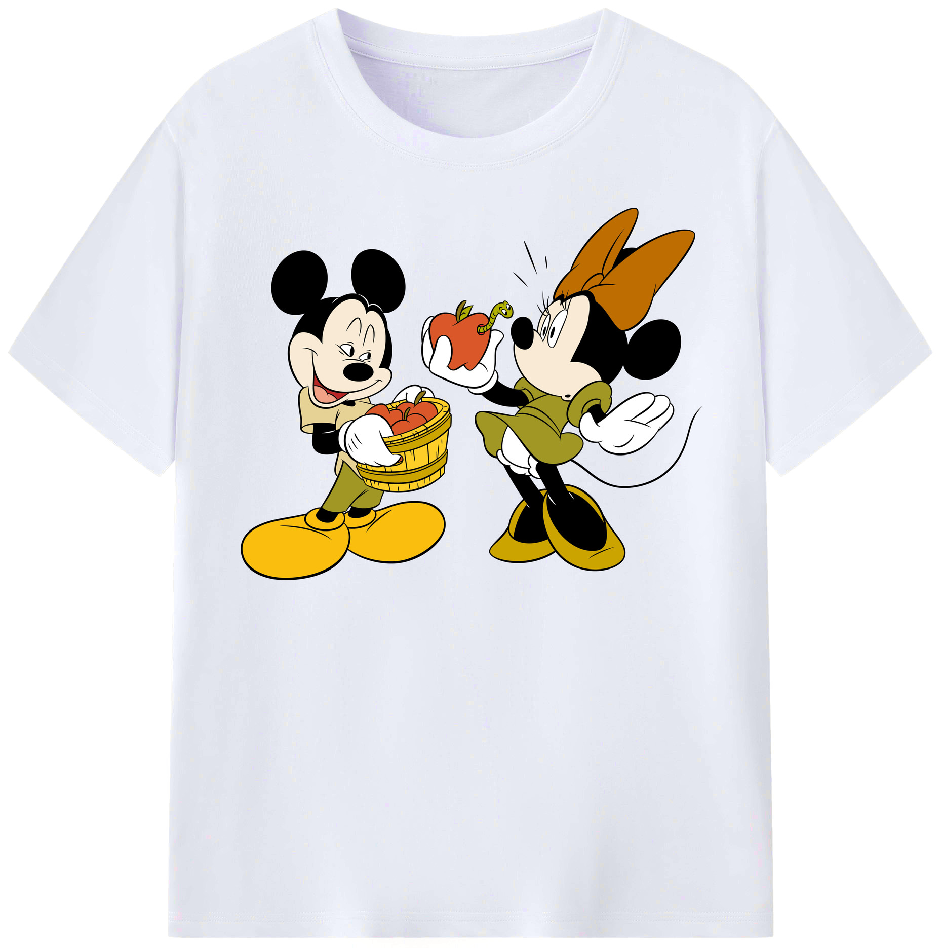 （画像用） ミッキーマウス Mickey Mouse レディースカジュアルプリントTシャツ（綿100％）