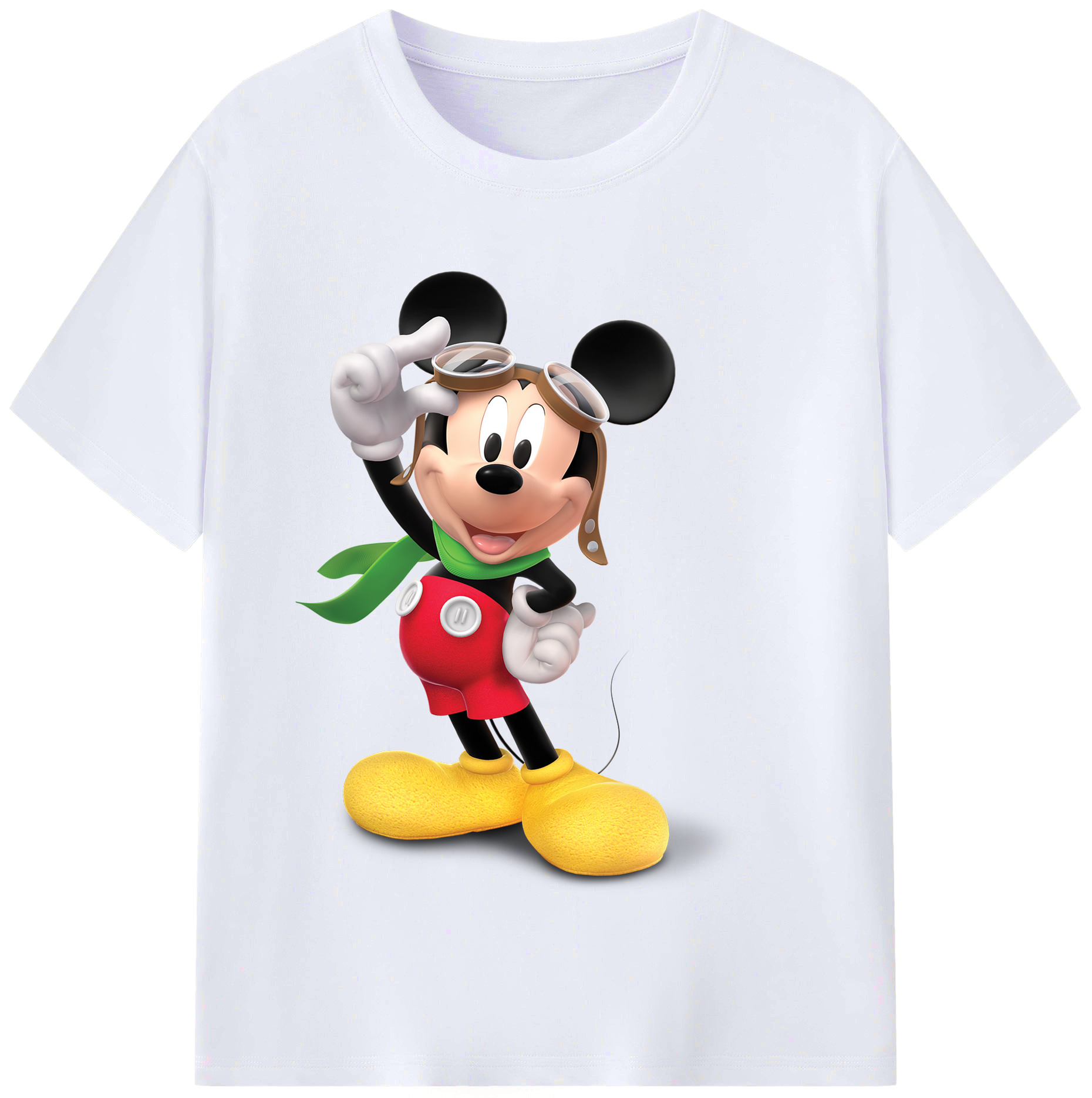 （画像用） ミッキーマウス Mickey Mouse レディースカジュアルプリントTシャツ（綿100％）
