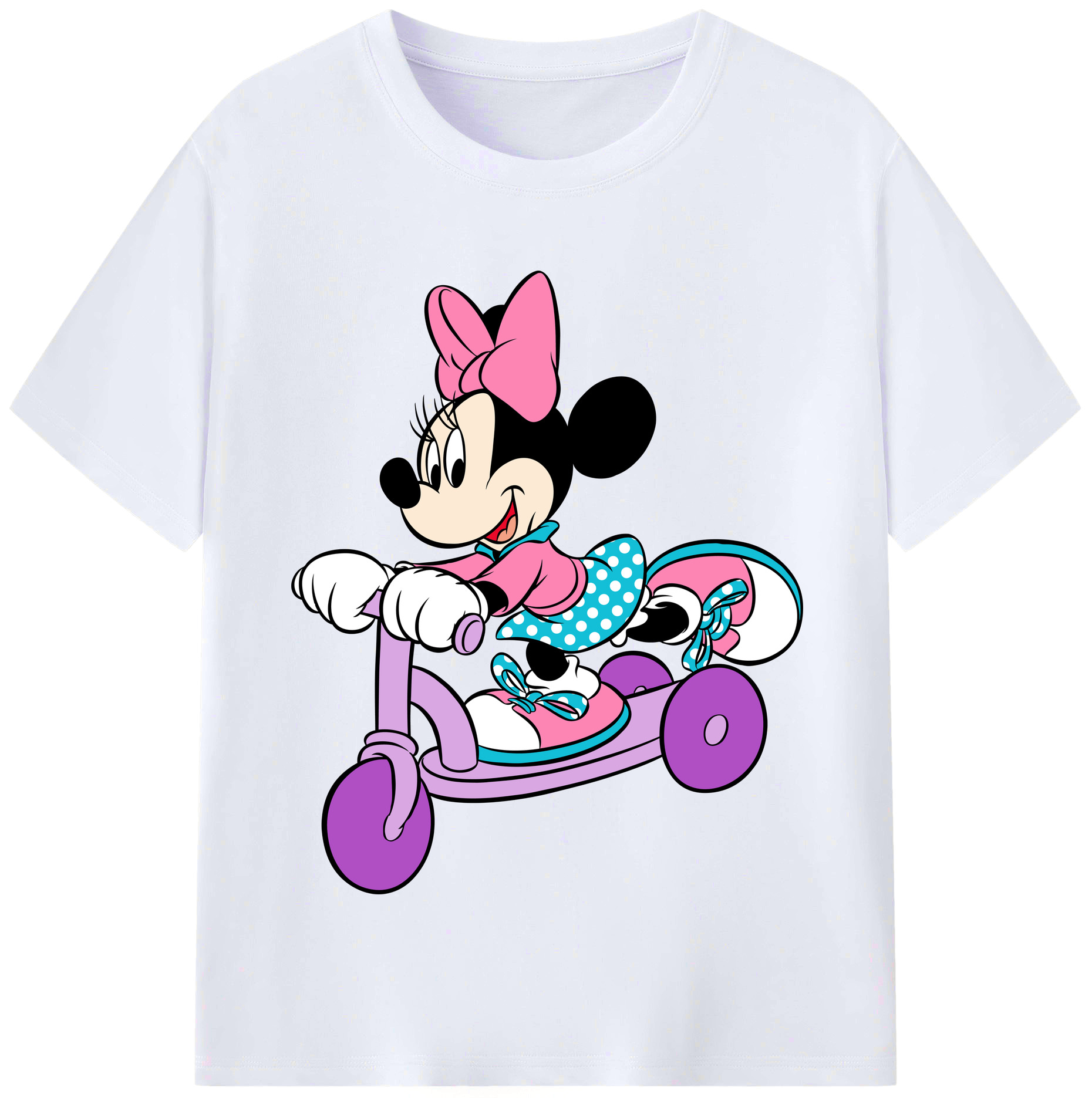 （画像用） ミッキーマウス Mickey Mouse レディースカジュアルプリントTシャツ（綿100％）