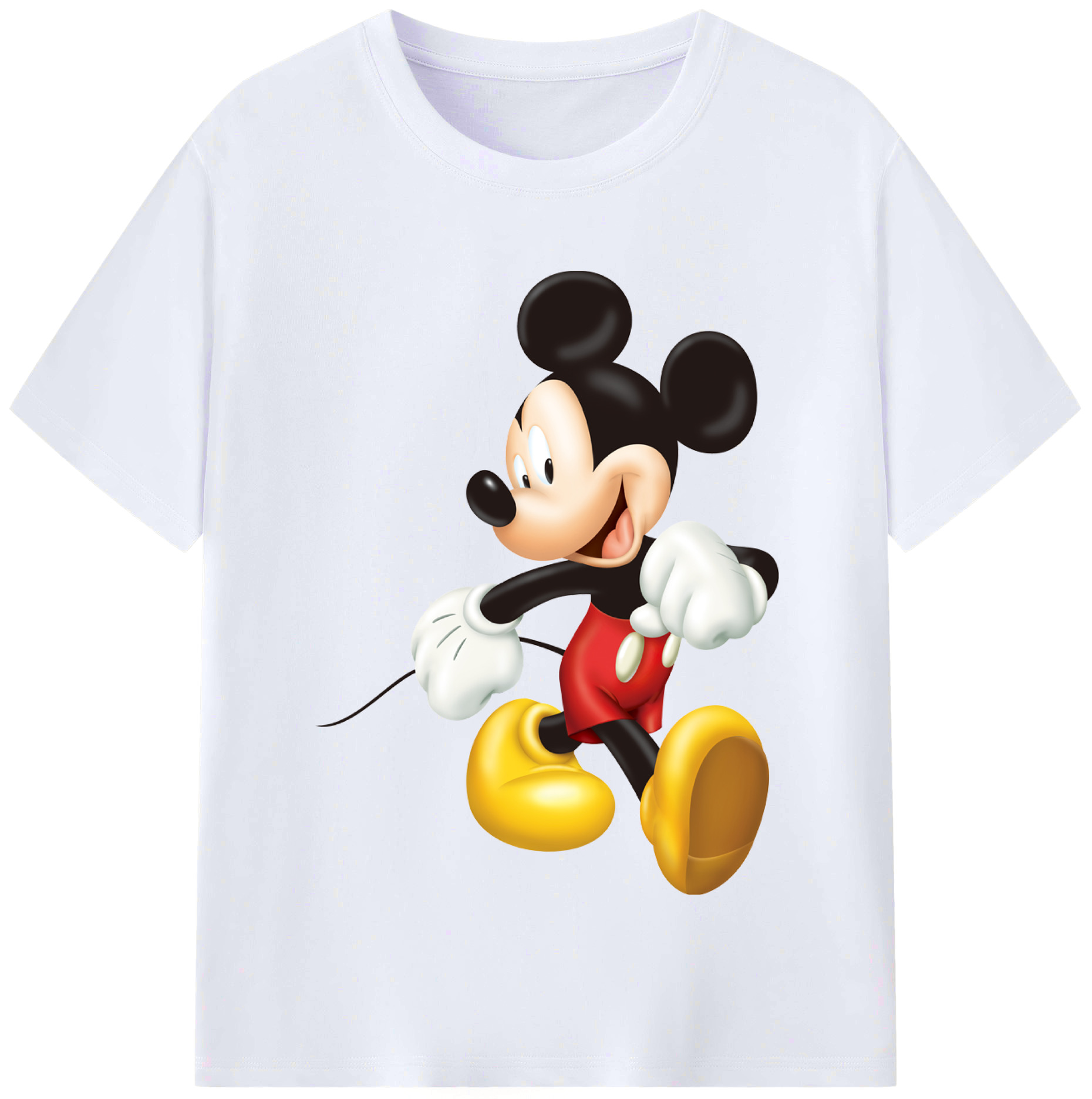 （画像用） ミッキーマウス Mickey Mouse レディースカジュアルプリントTシャツ（綿100％）
