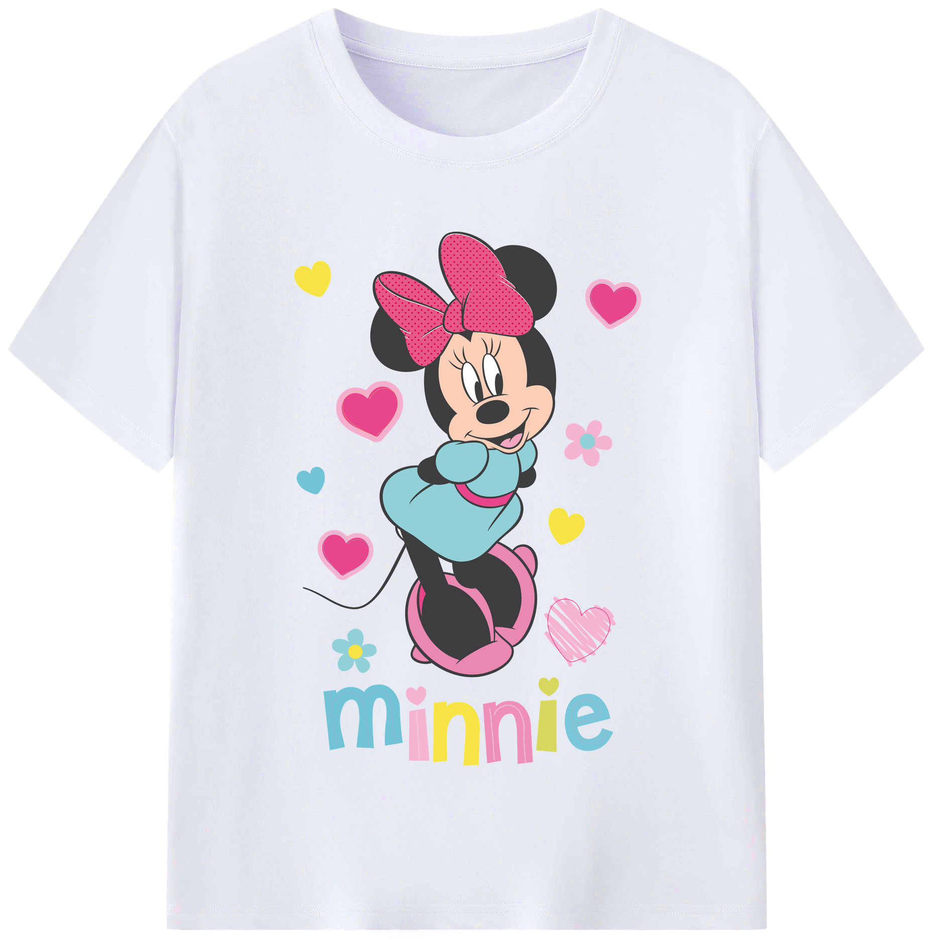 （画像用） ミッキーマウス Mickey Mouse レディースカジュアルプリントTシャツ（綿100％）