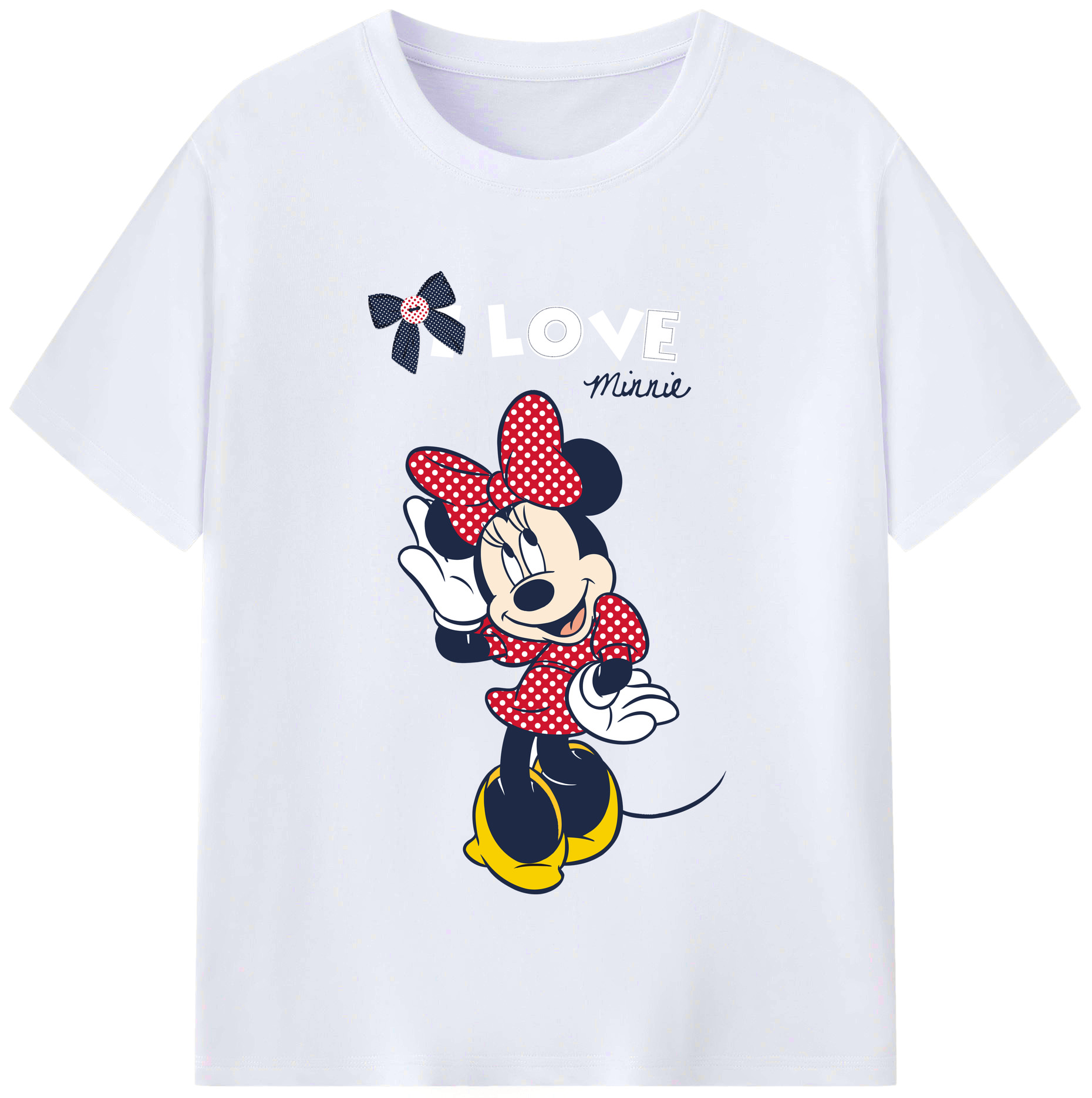 （画像用） ミッキーマウス Mickey Mouse レディースカジュアルプリントTシャツ（綿100％）