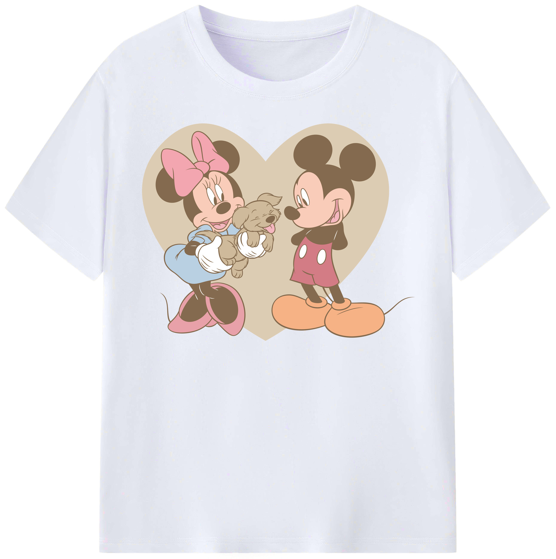 （画像用） ミッキーマウス Mickey Mouse レディースカジュアルプリントTシャツ（綿100％）