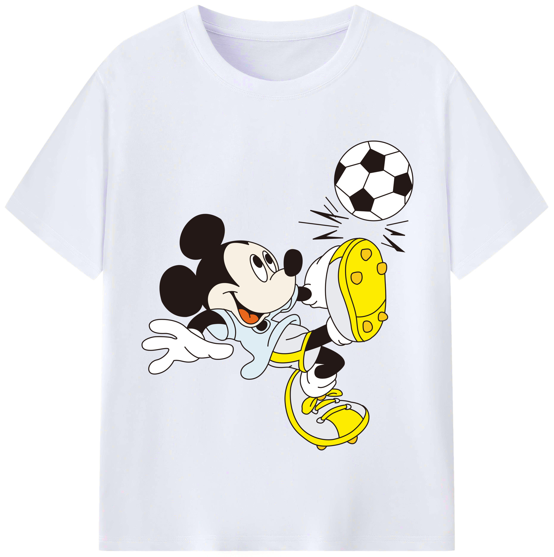 （画像用） ミッキーマウス Mickey Mouse レディースカジュアルプリントTシャツ（綿100％）